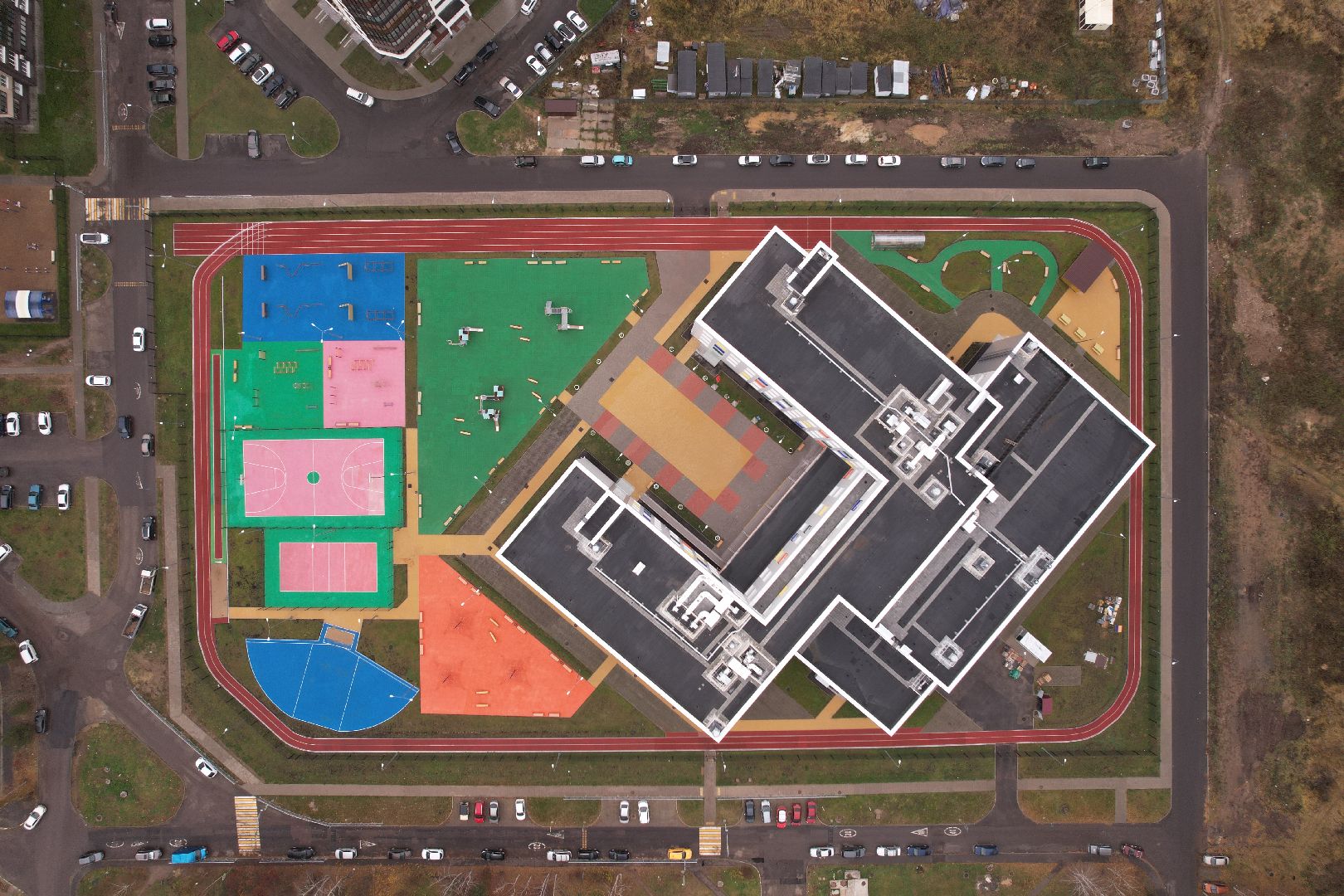 видео с коптера, школа, коломна,