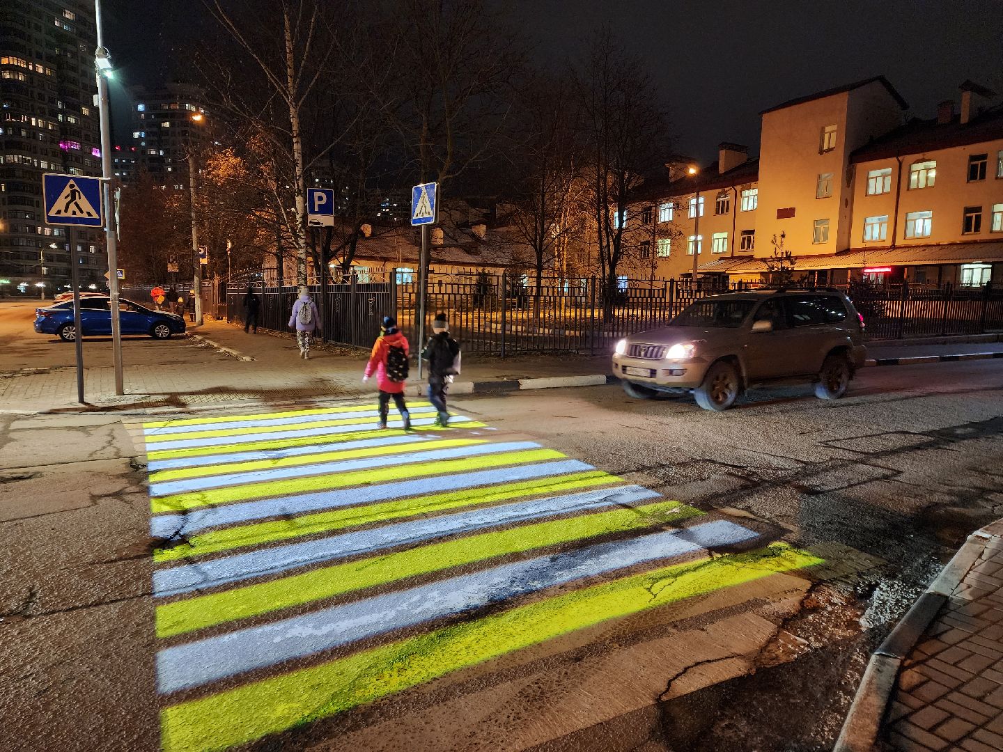 раменское, дороги, пешеходный переход, светящаяся разметка,