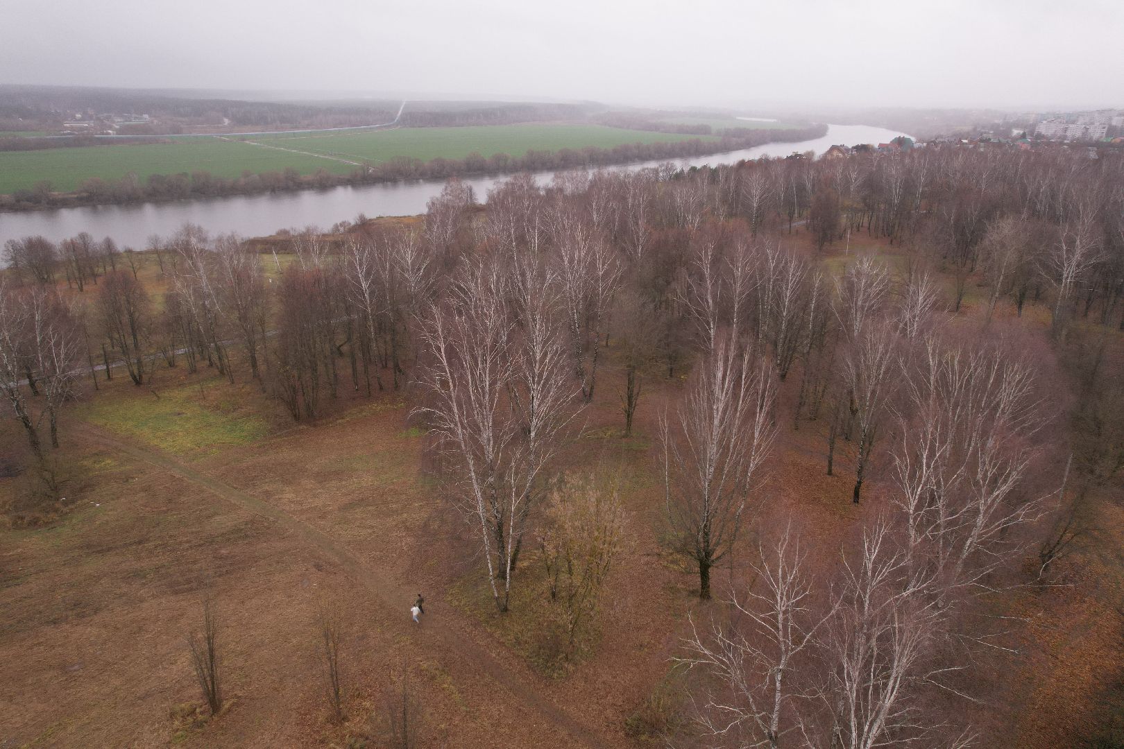 видео с коптера, коломна, парк,