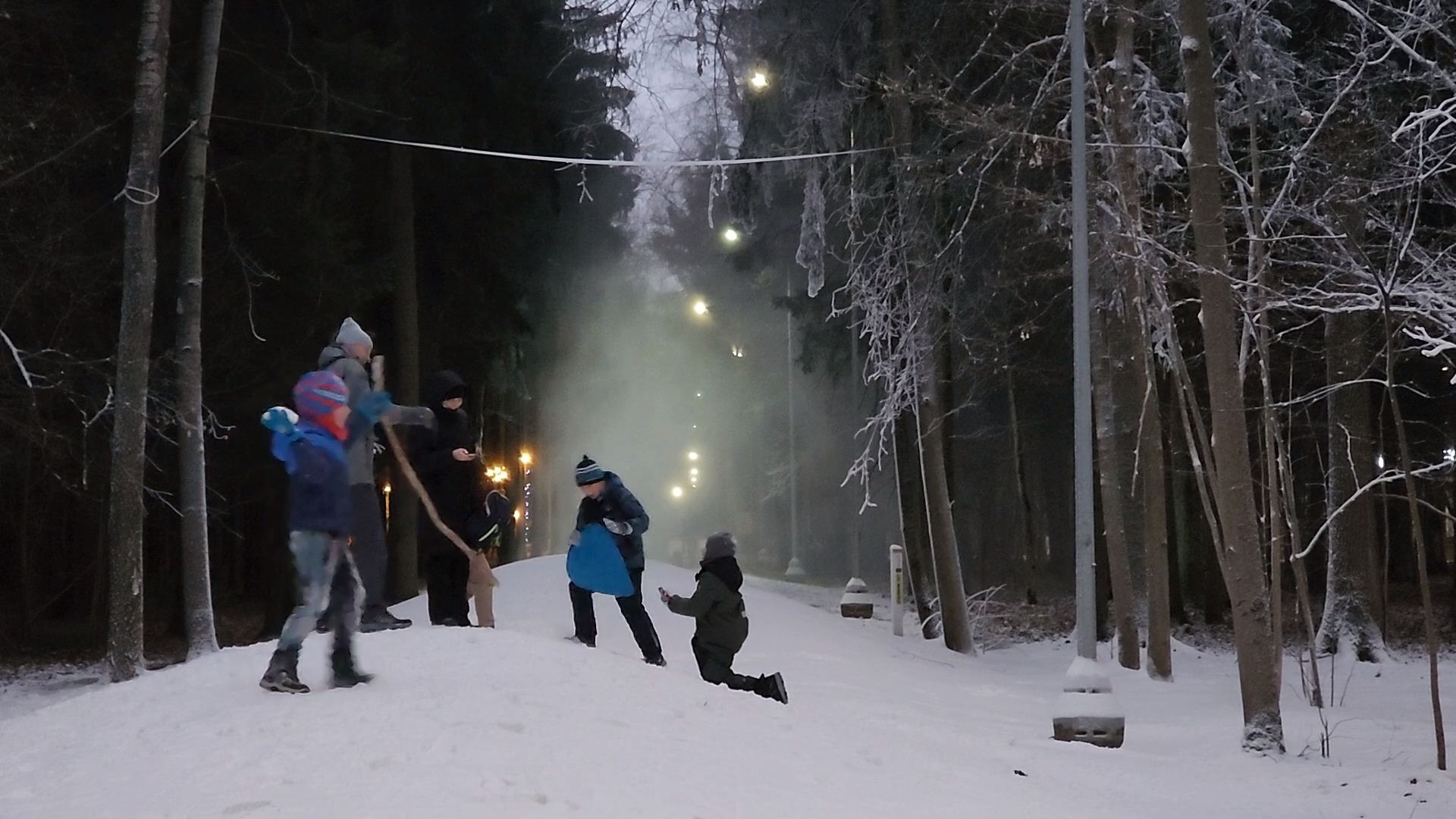 Одинцово, парк, парк имени Лазутиной, зима, трасса, оснежение, спорт,