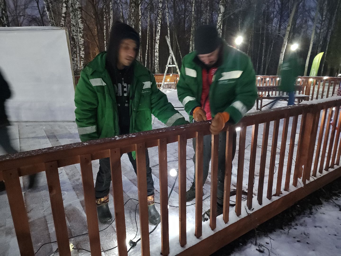 кашира, городской парк, ожерелье, дубовая роща, зимней сезон, подготовка, благоустройство, гирлянды, новый год, дед мороз,