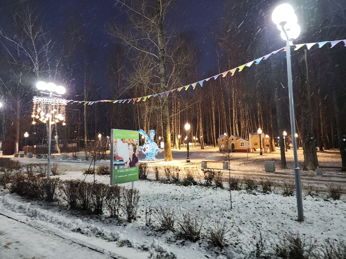 кашира, городской парк, ожерелье, дубовая роща, зимней сезон, подготовка, благоустройство, гирлянды, новый год, дед мороз,