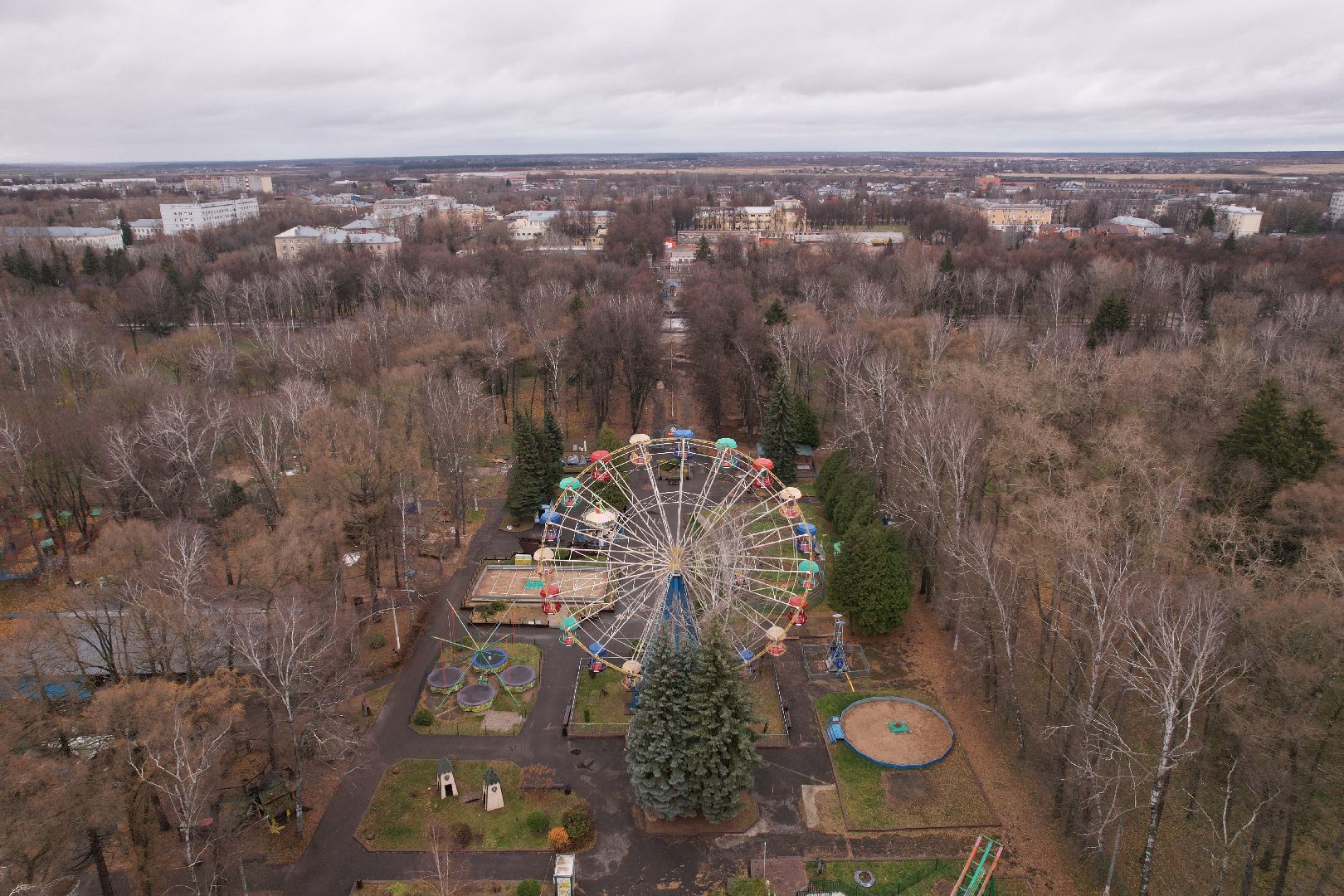 парк, коломна,видео с коптера,