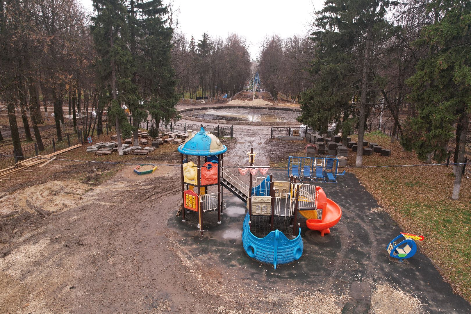 парк, коломна,видео с коптера,