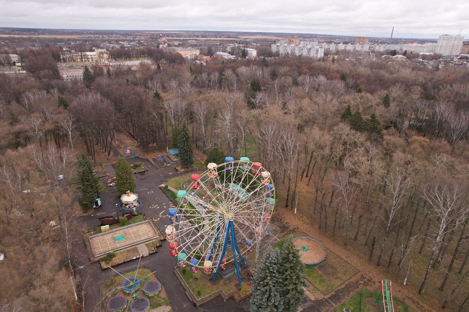 парк, коломна,видео с коптера,