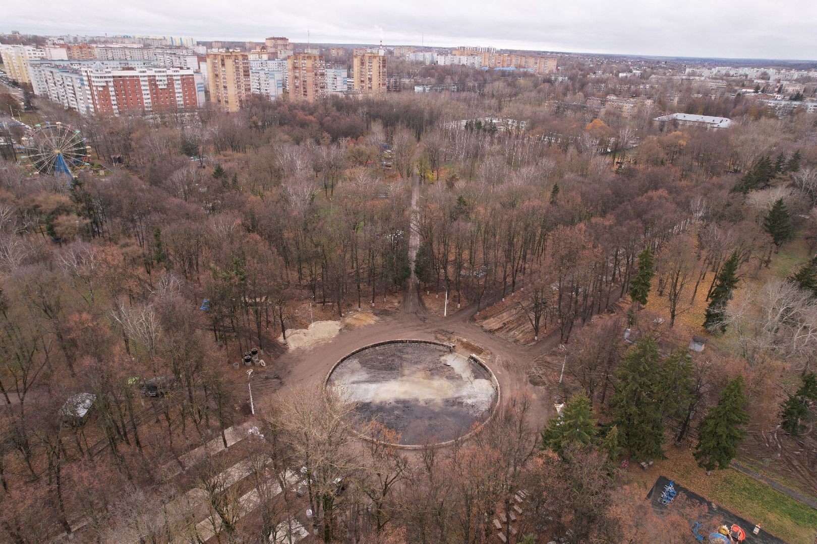 парк, коломна,видео с коптера,