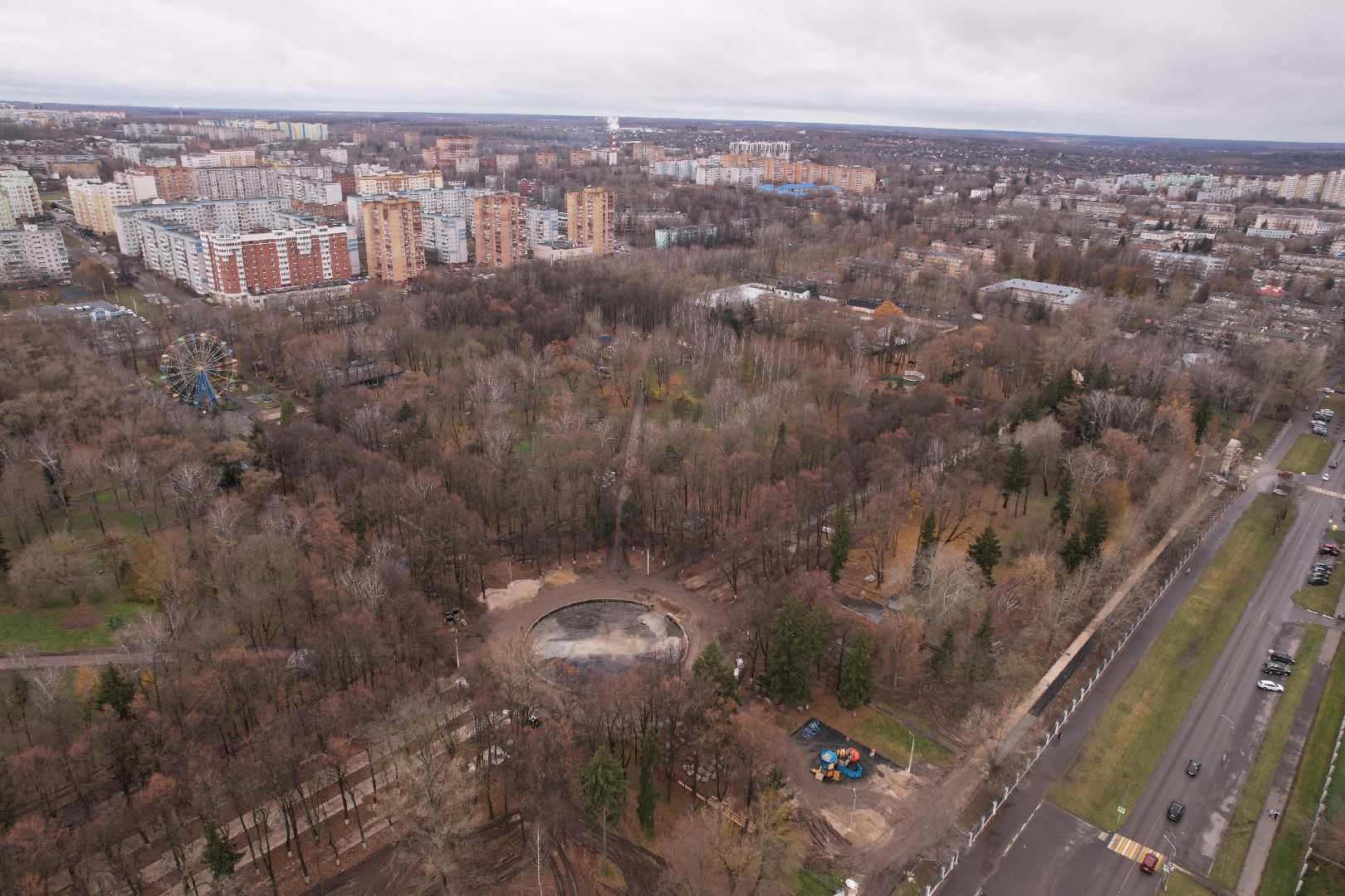 парк, коломна,видео с коптера,