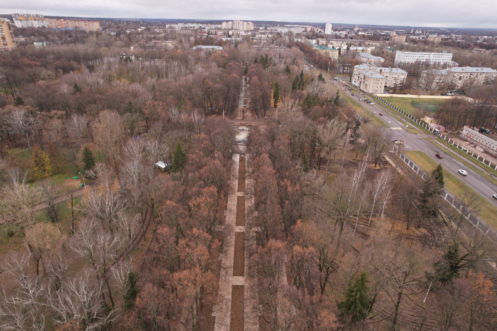парк, коломна,видео с коптера,