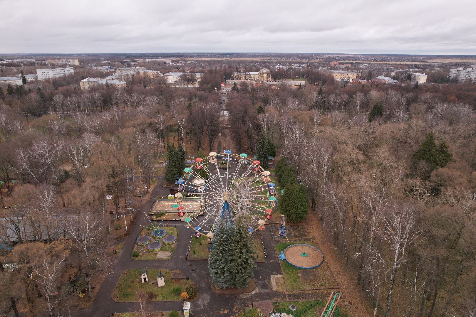 парк, коломна,видео с коптера,