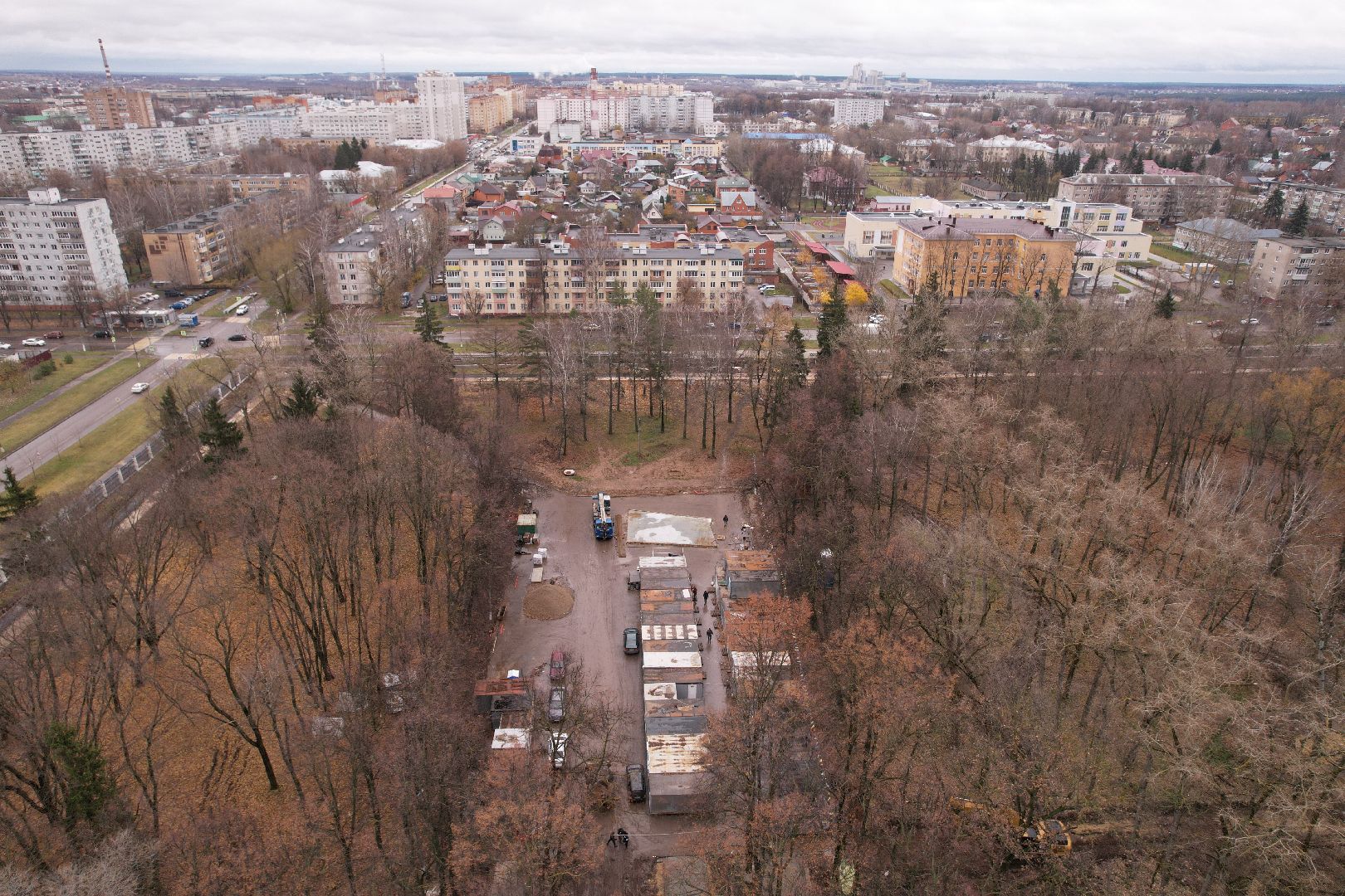 парк, коломна,видео с коптера,