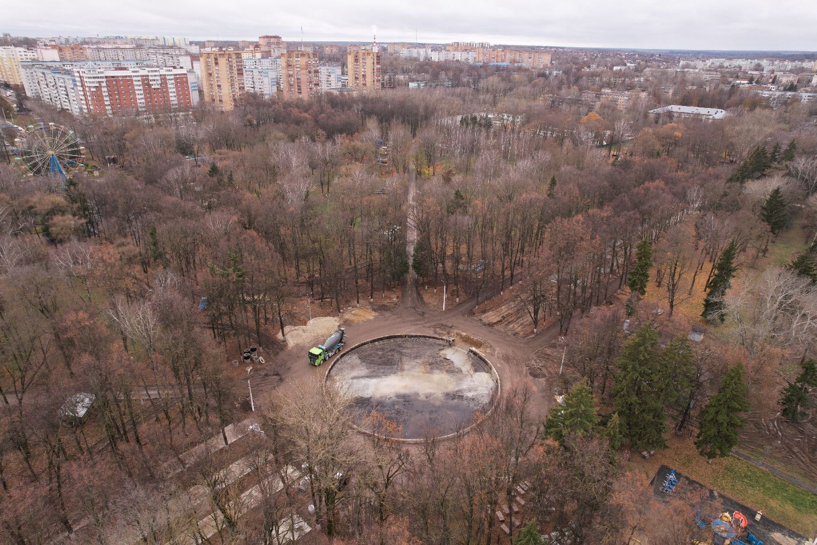 парк, коломна,видео с коптера,