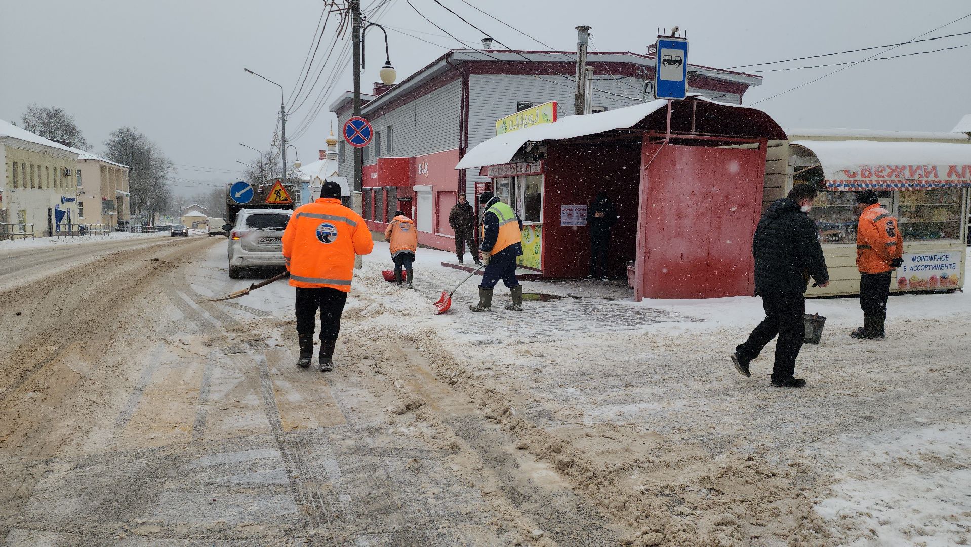 снегопад, рузский городской округ, руза, коммунальщики, уборка снега, Московская область, подмосковье,