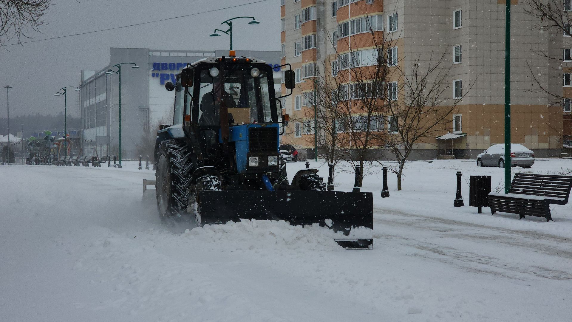 снегопад, рузский городской округ, руза, коммунальщики, уборка снега, Московская область, подмосковье,