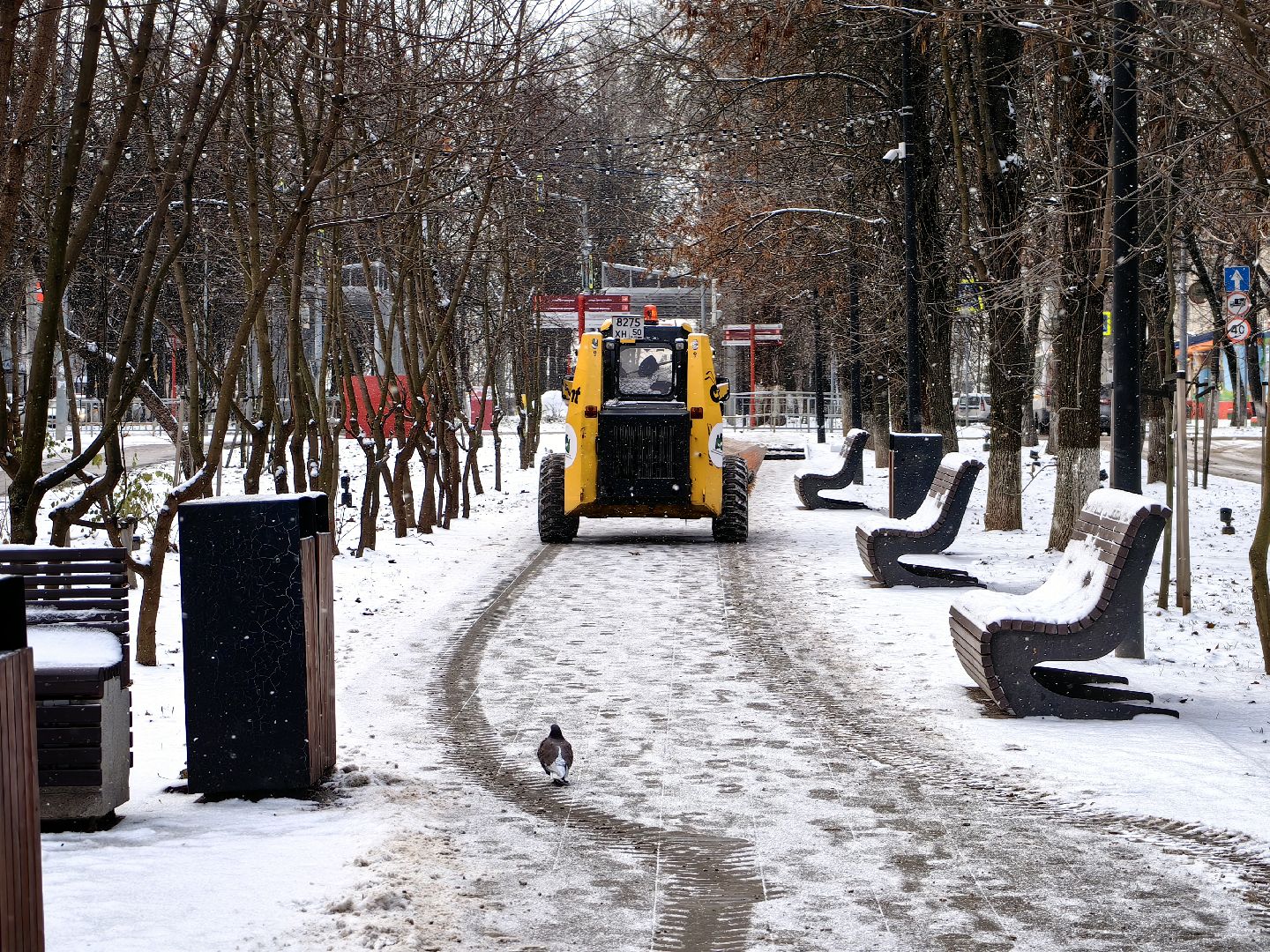 снег, уборка, коммунальные службы, тракторы, техника,