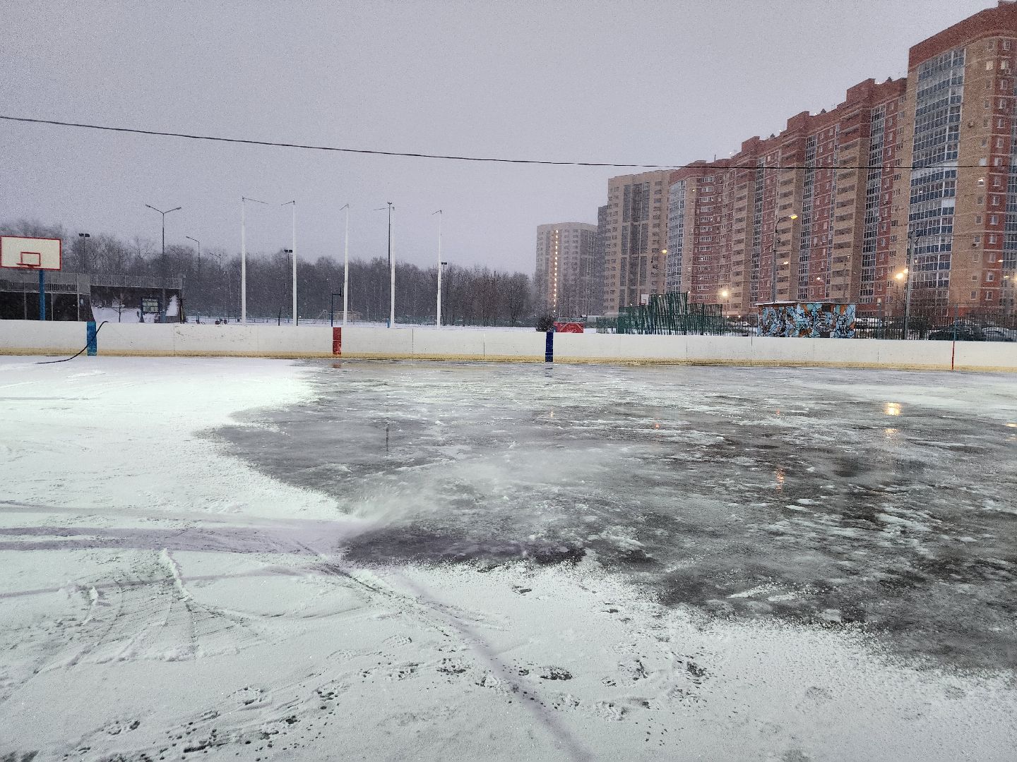 каток, зима в подмосковье, щёлково, подготовка к зиме,