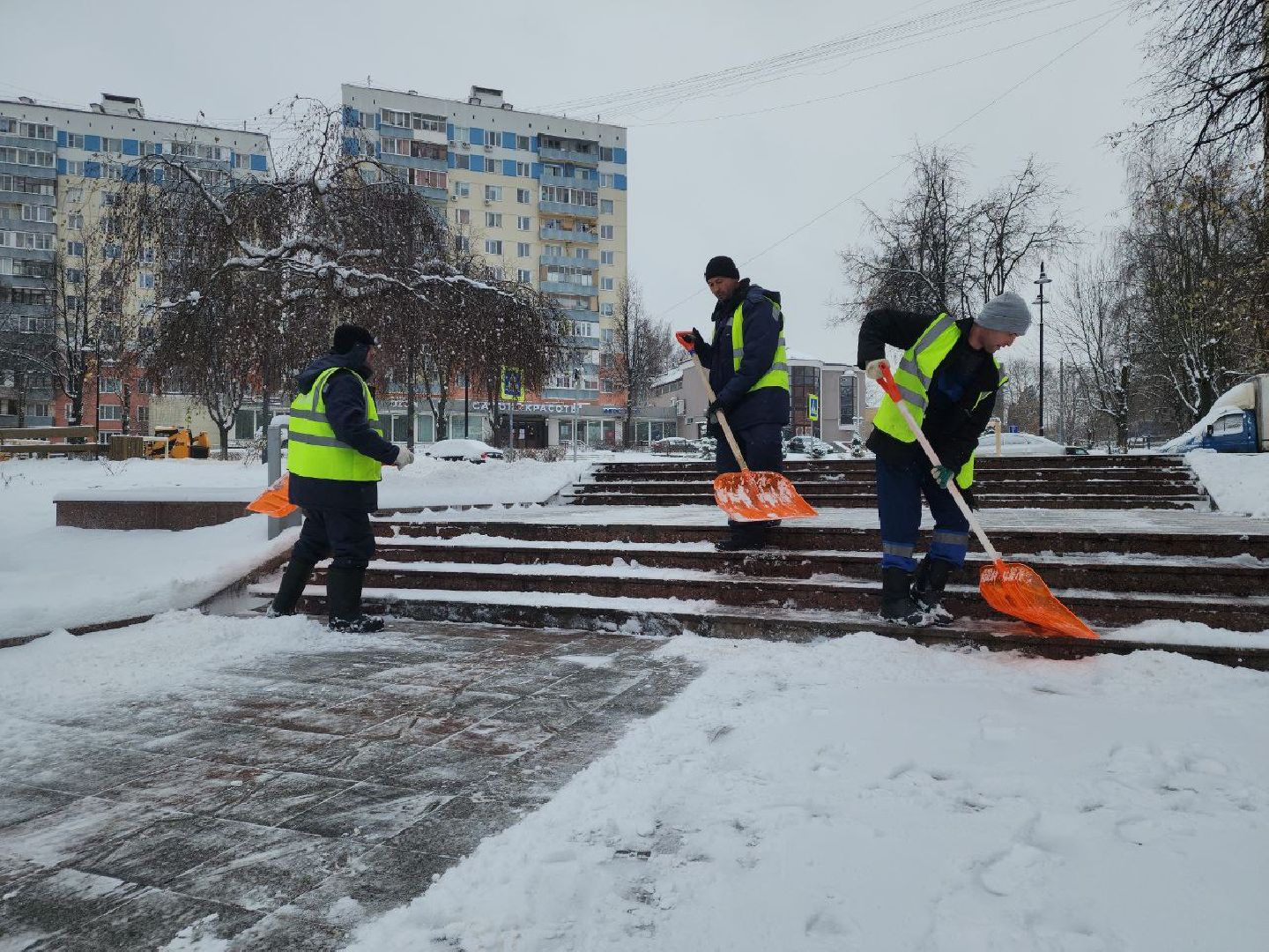 снегопад, коммунальные службы, механизация, уборка дорог, уборка снега,