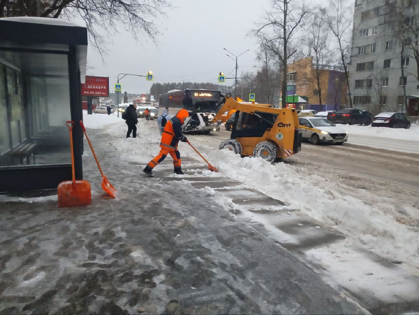 снегоуборочная техника, пушкино, зимний период, коммунальное предприятие,