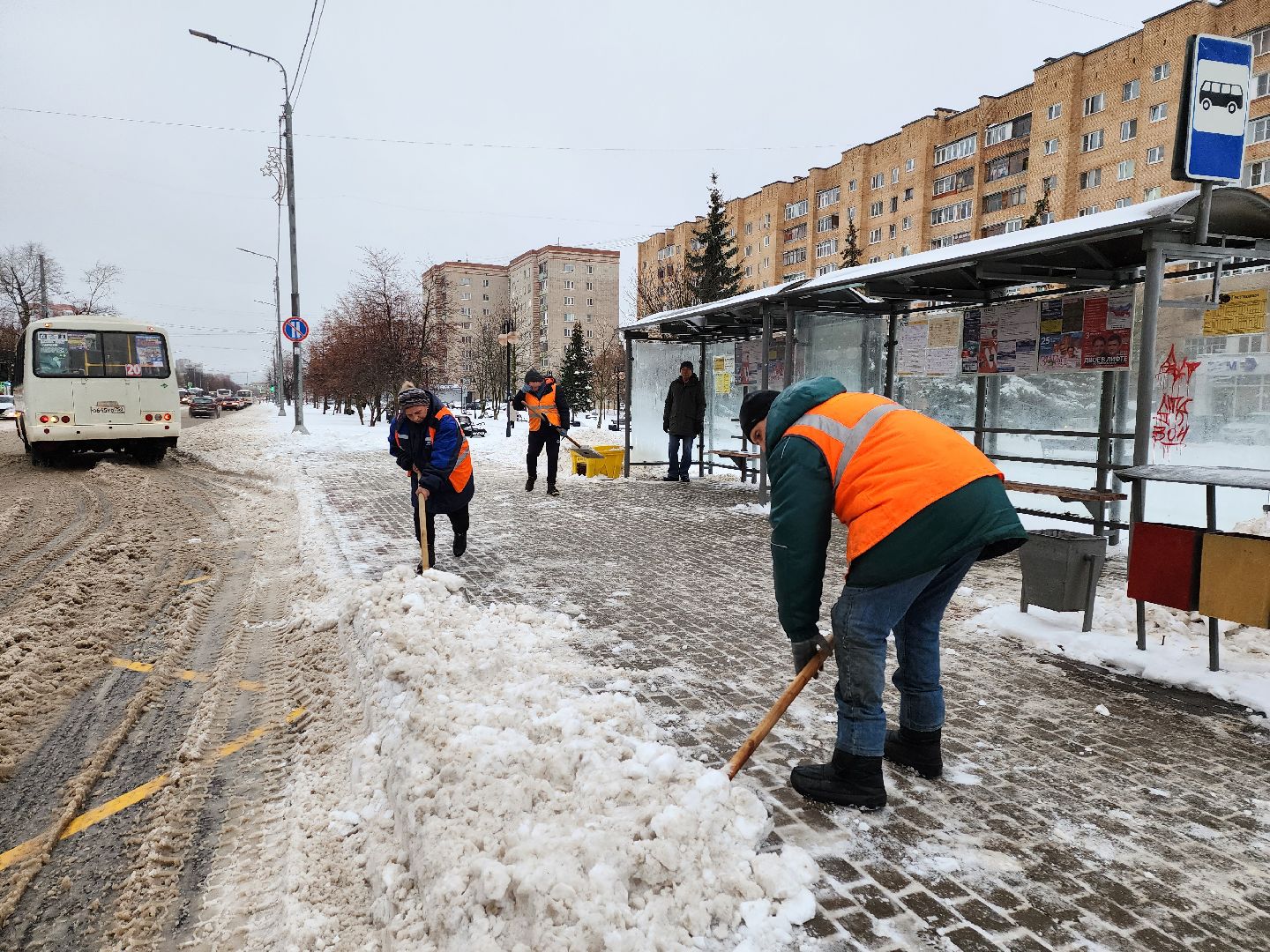 Серпухов, Подмосковье, черная метель, комбинат благоустройства, уборка снега, снегопад,