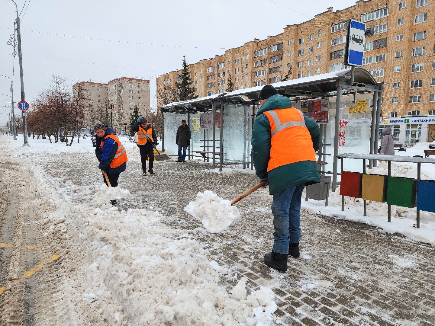 Серпухов, Подмосковье, черная метель, комбинат благоустройства, уборка снега, снегопад,
