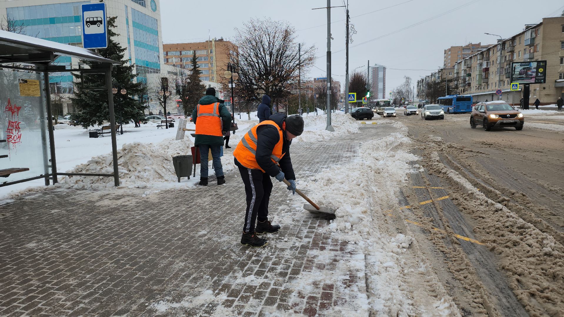 Серпухов, Подмосковье, черная метель, комбинат благоустройства, уборка снега, снегопад,