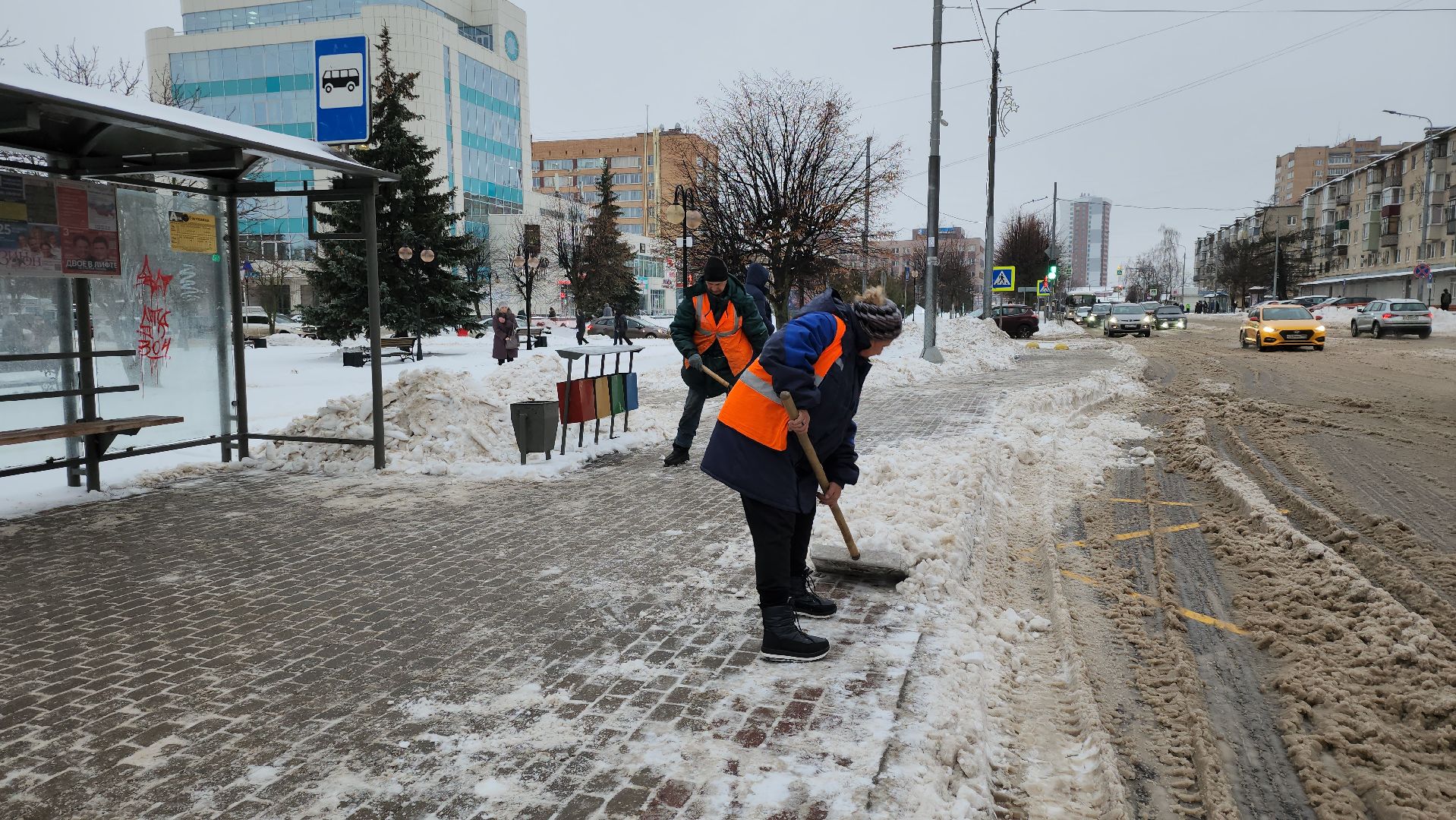 Серпухов, Подмосковье, черная метель, комбинат благоустройства, уборка снега, снегопад,