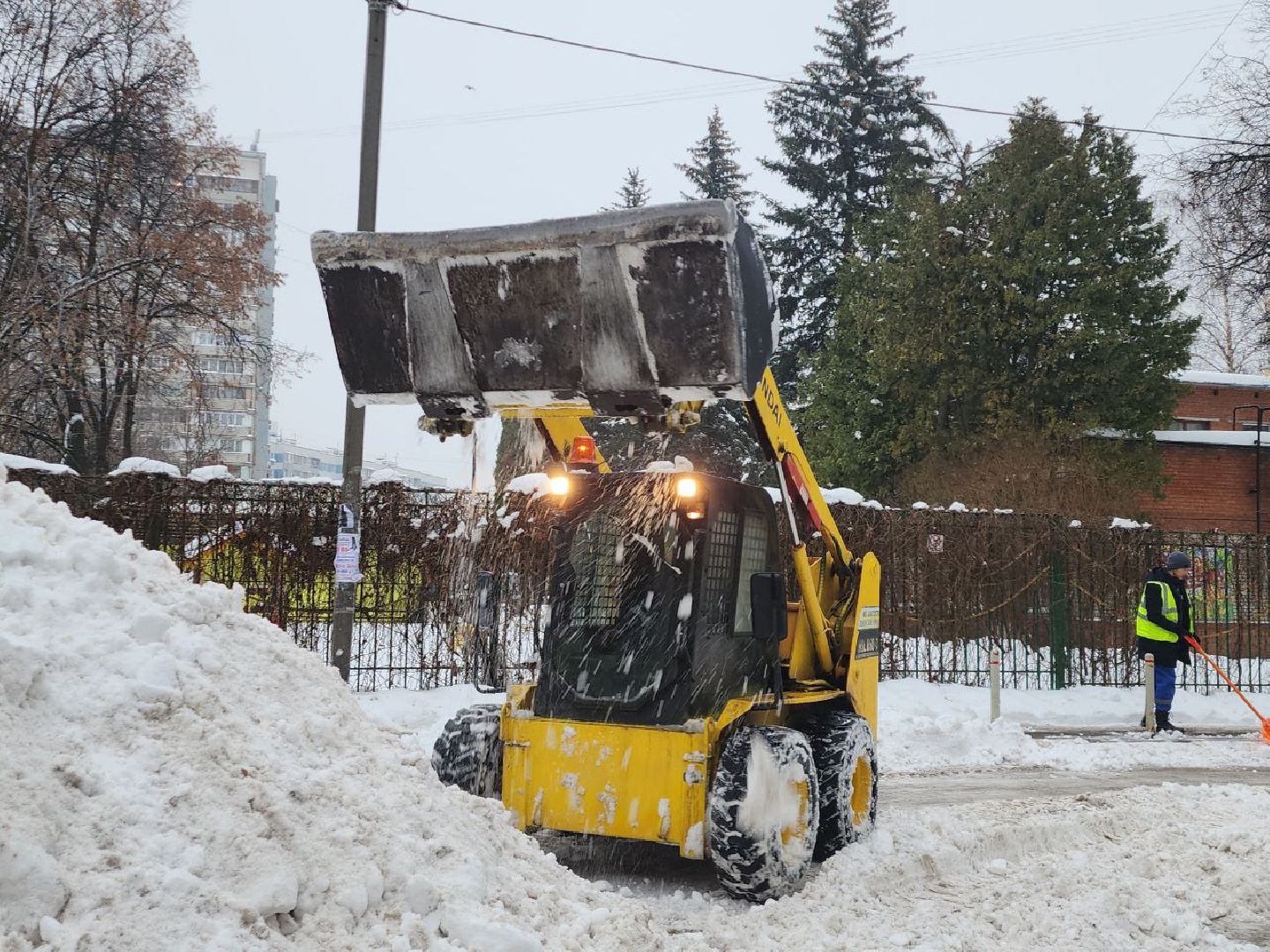 снегопад, коммунальные службы, непогода, осадки, Видное,