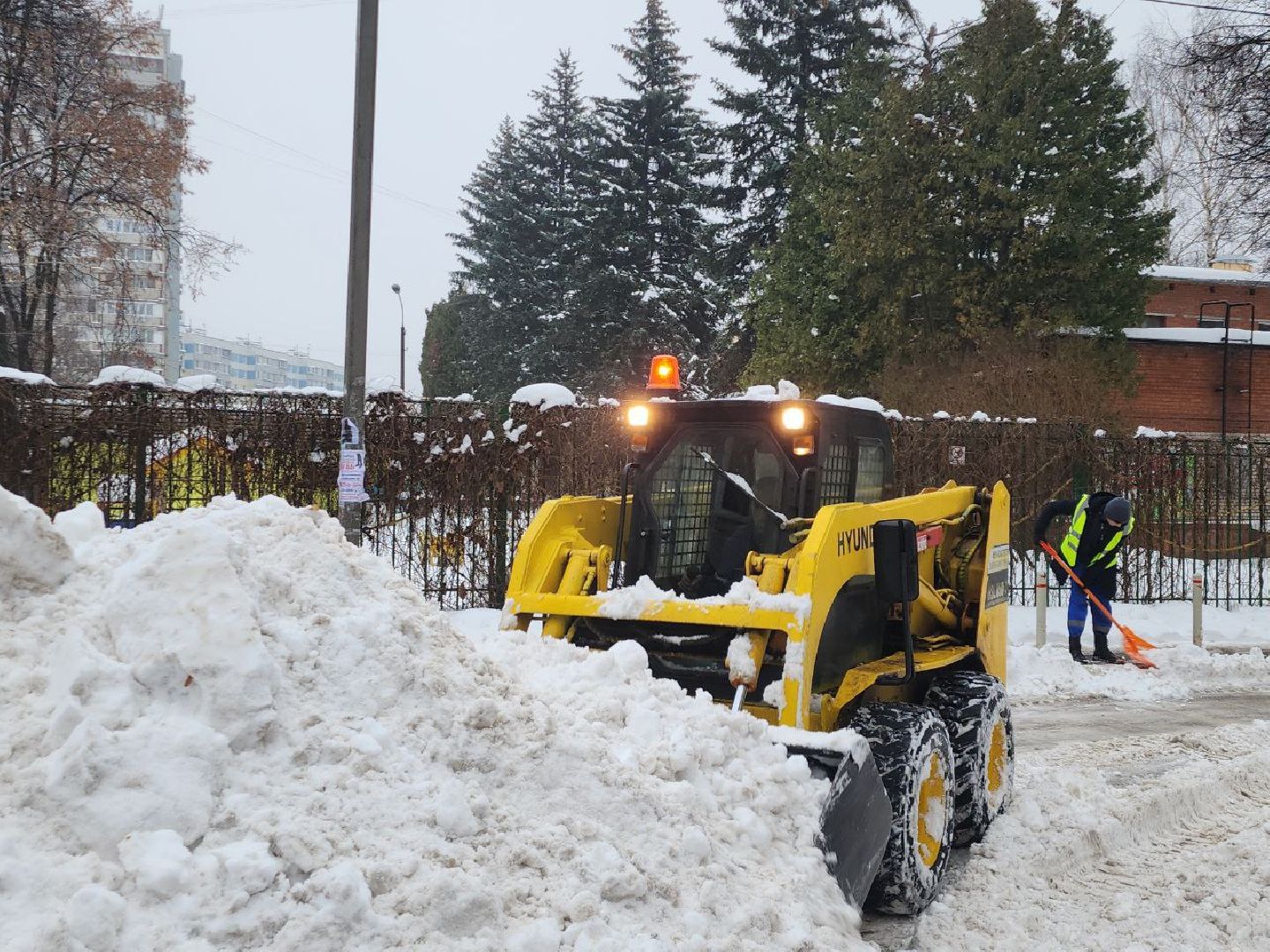 снегопад, коммунальные службы, непогода, осадки, Видное,