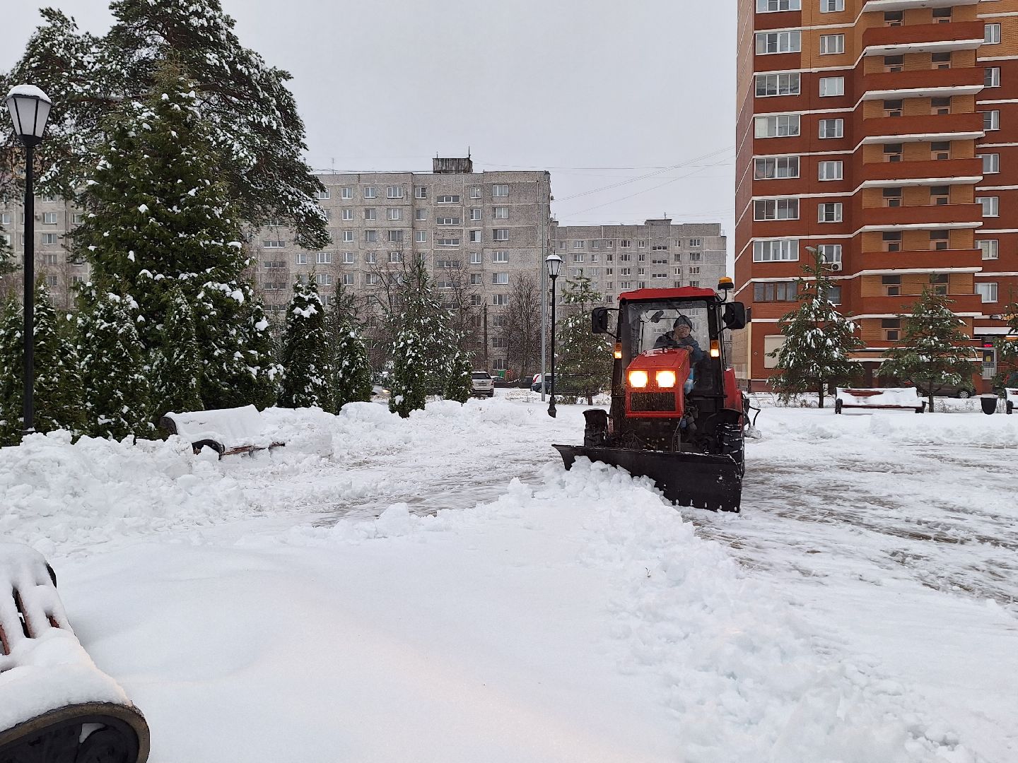 жкх, уборка снега, снегопад, Лосино-Петровский,