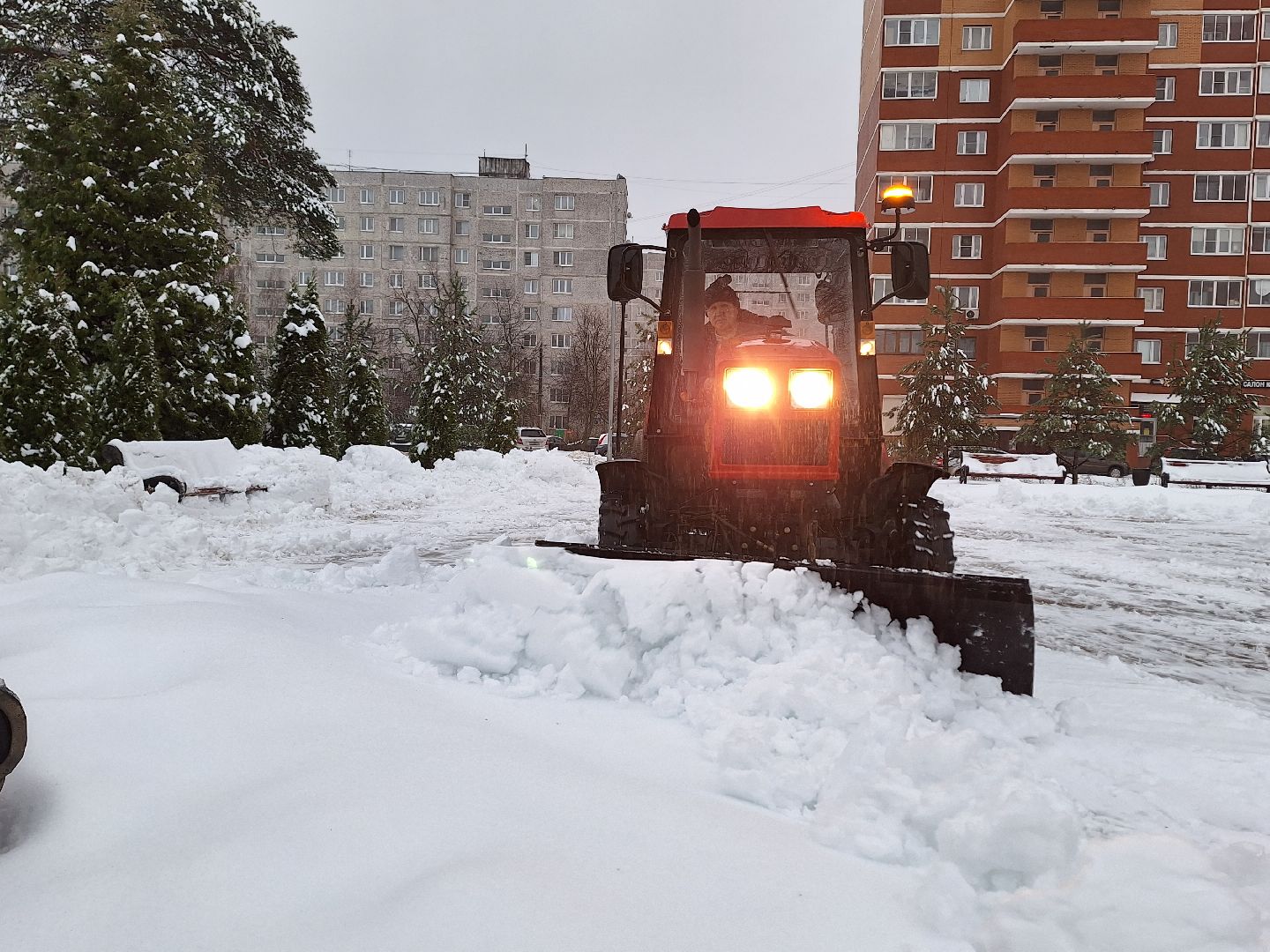 жкх, уборка снега, снегопад, Лосино-Петровский,