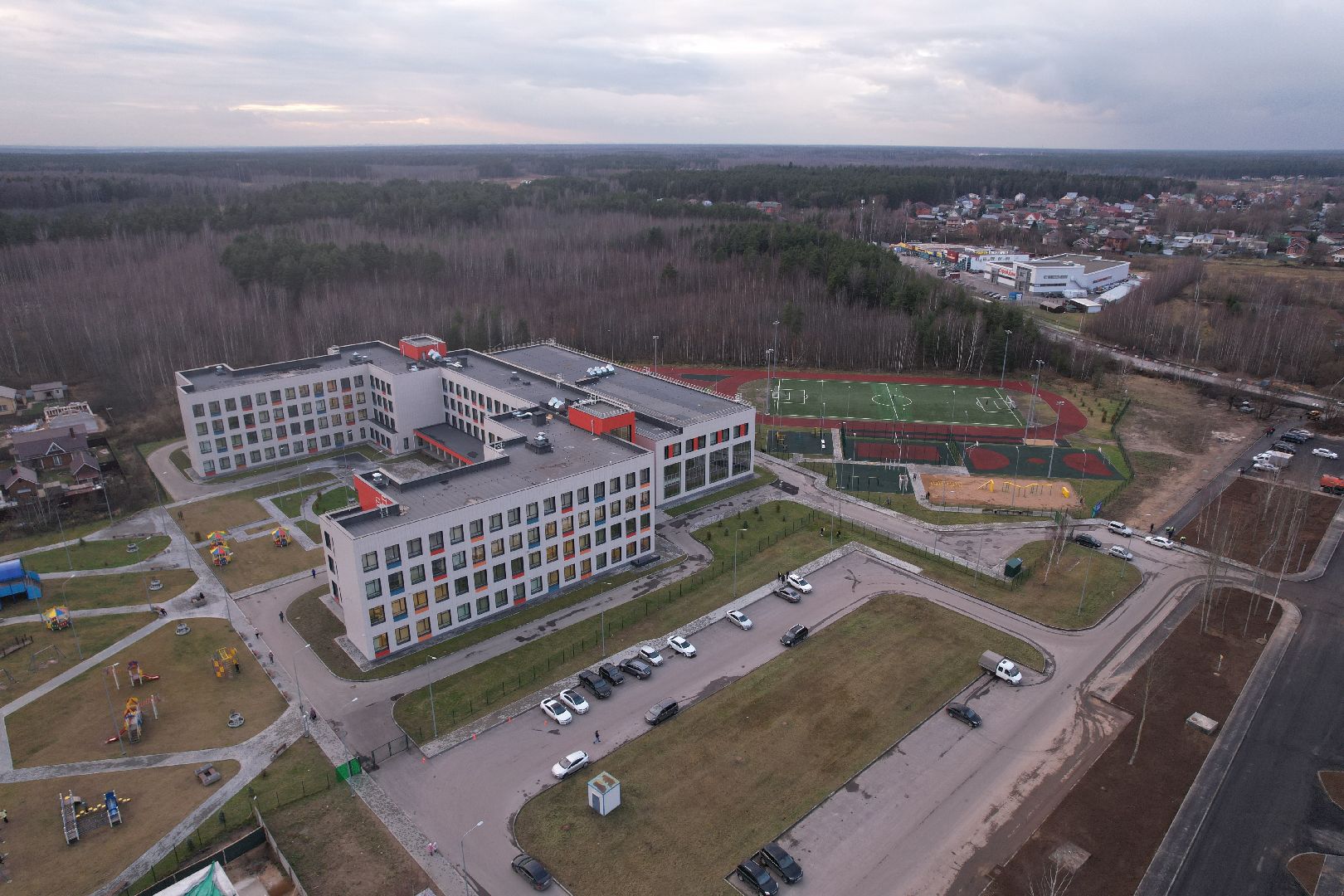 школа,видео с коптера,