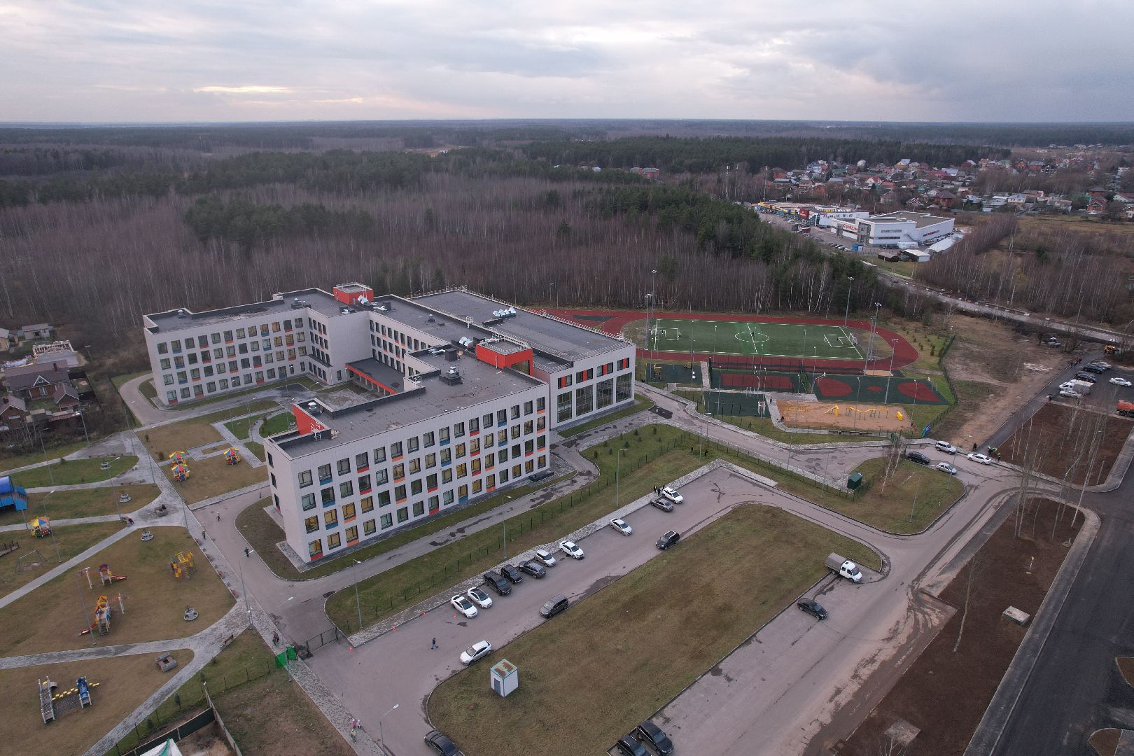 школа,видео с коптера,