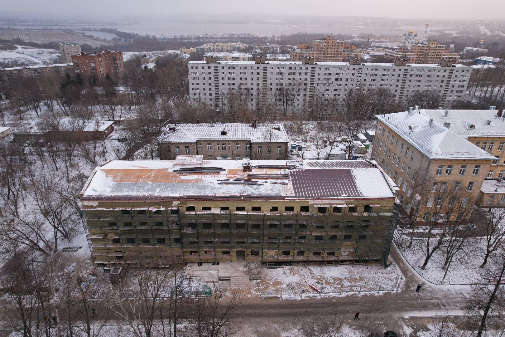 видео с коптера, поликлиника, дзержинский,