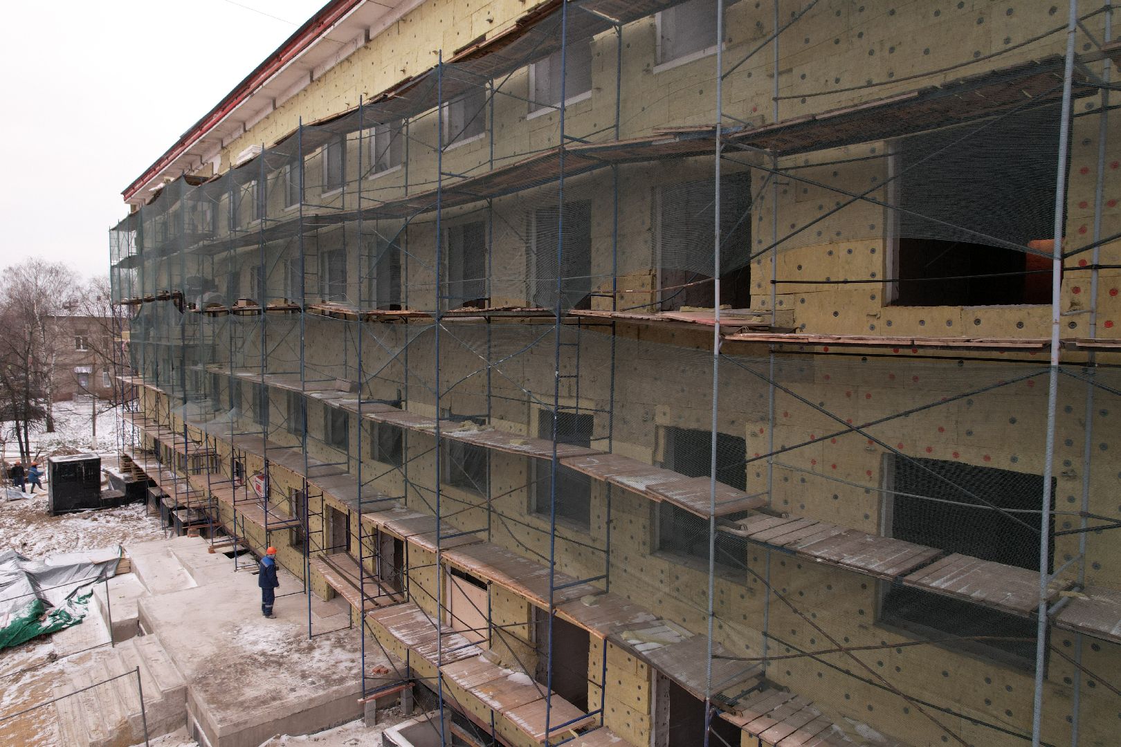 видео с коптера, поликлиника, дзержинский,