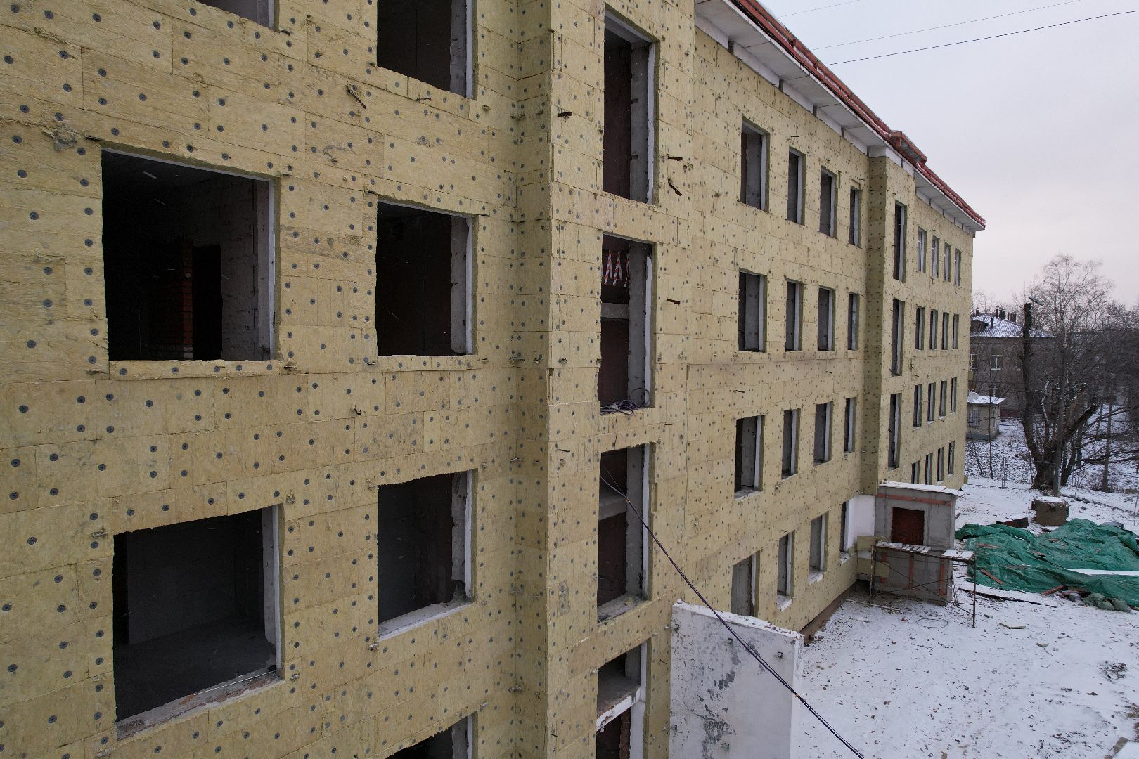 видео с коптера, поликлиника, дзержинский,