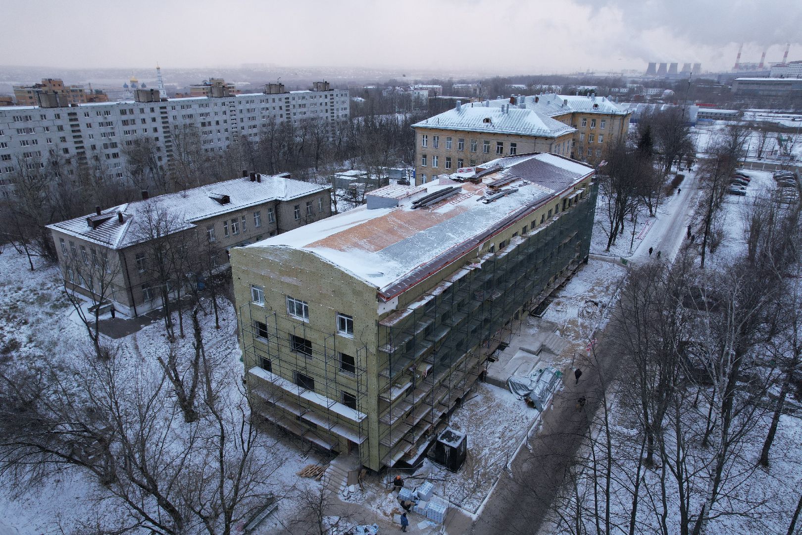 видео с коптера, поликлиника, дзержинский,