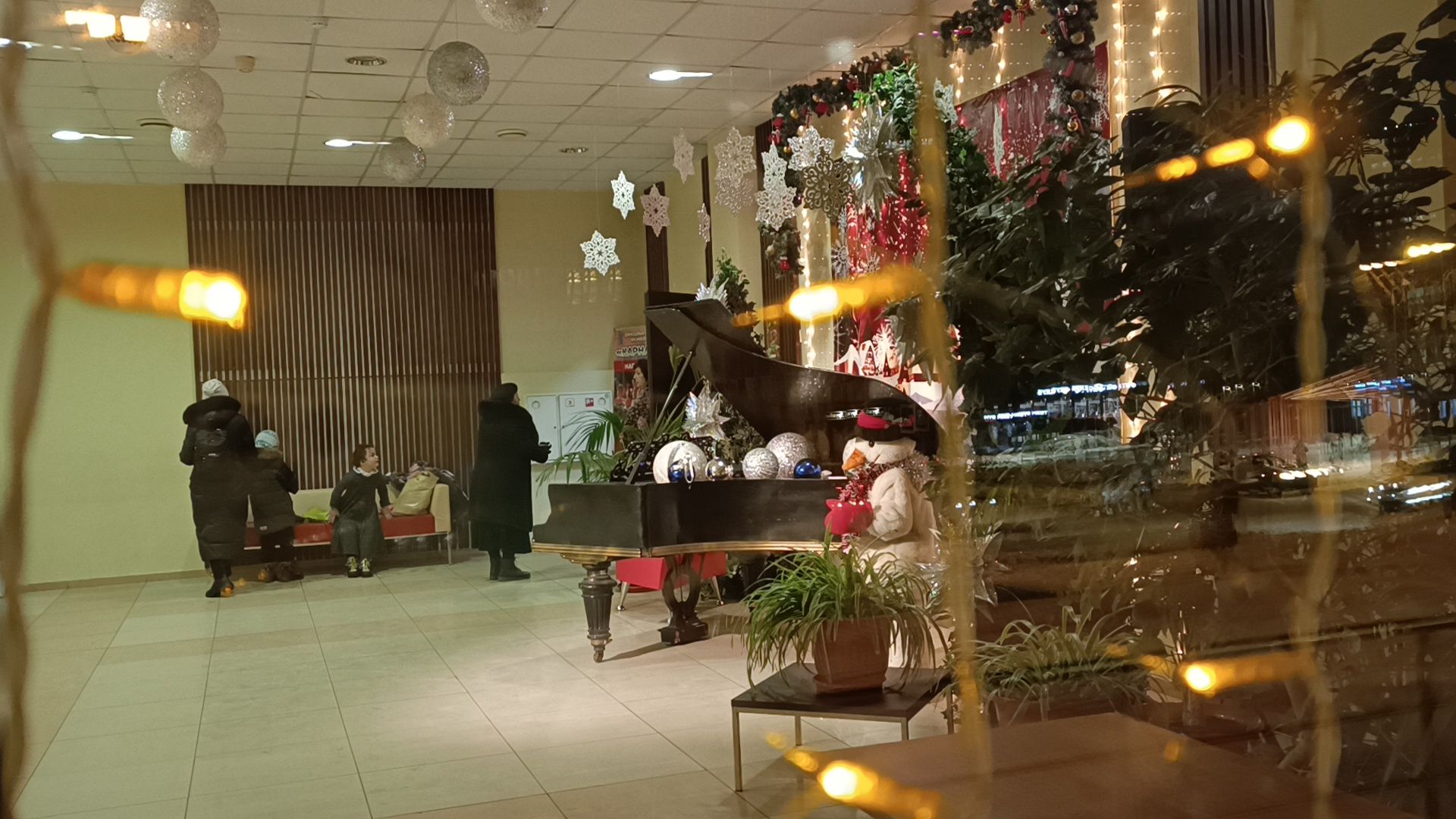 новый год, ёлка, снеговик,