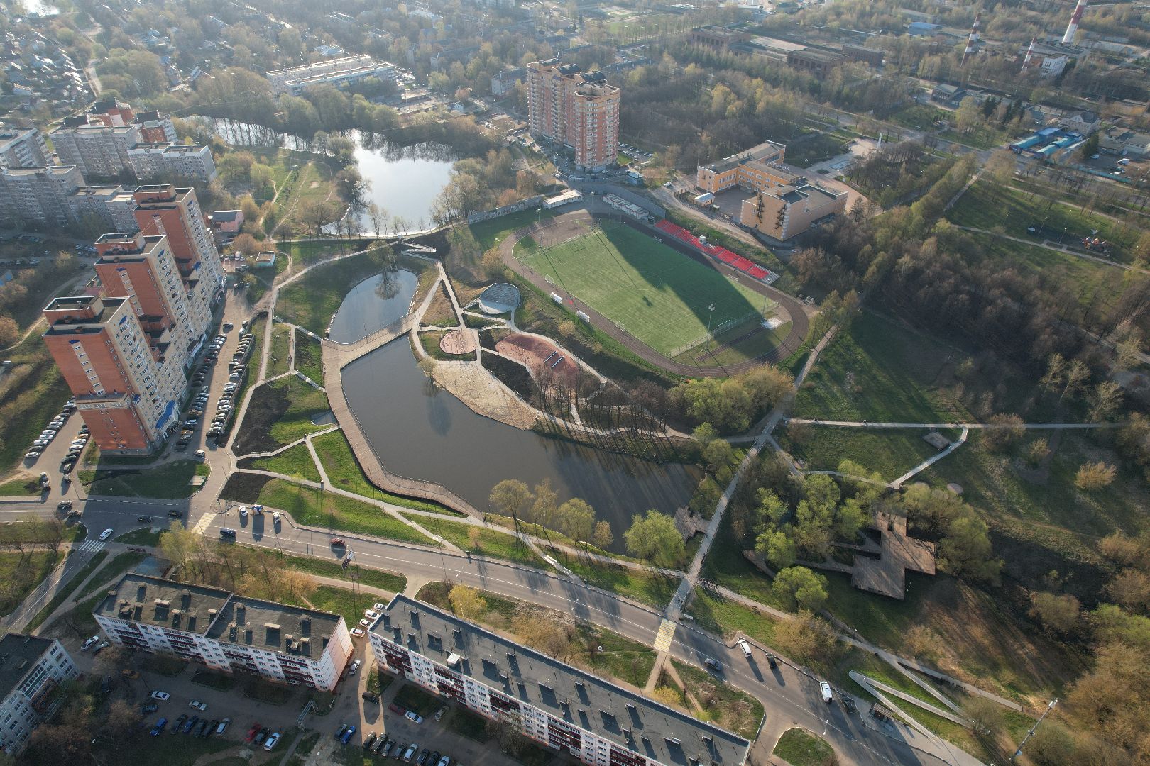 чехов, пруды,видео с коптера,