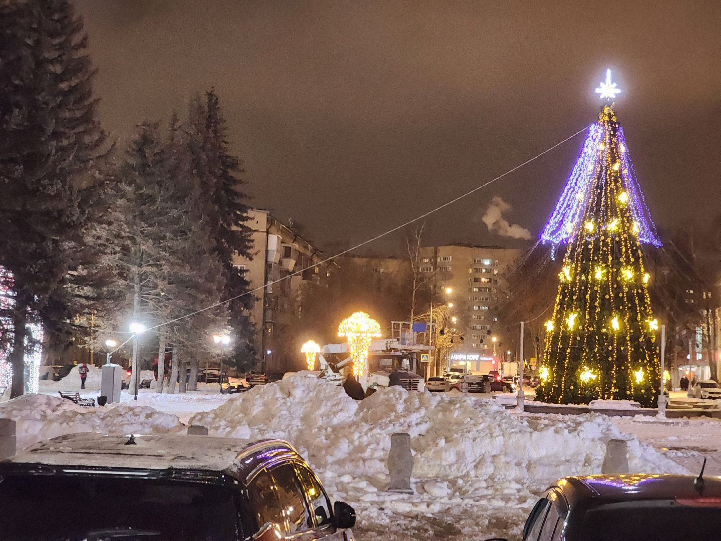 долгопрудный, новый год, ёлка, иллюминация,