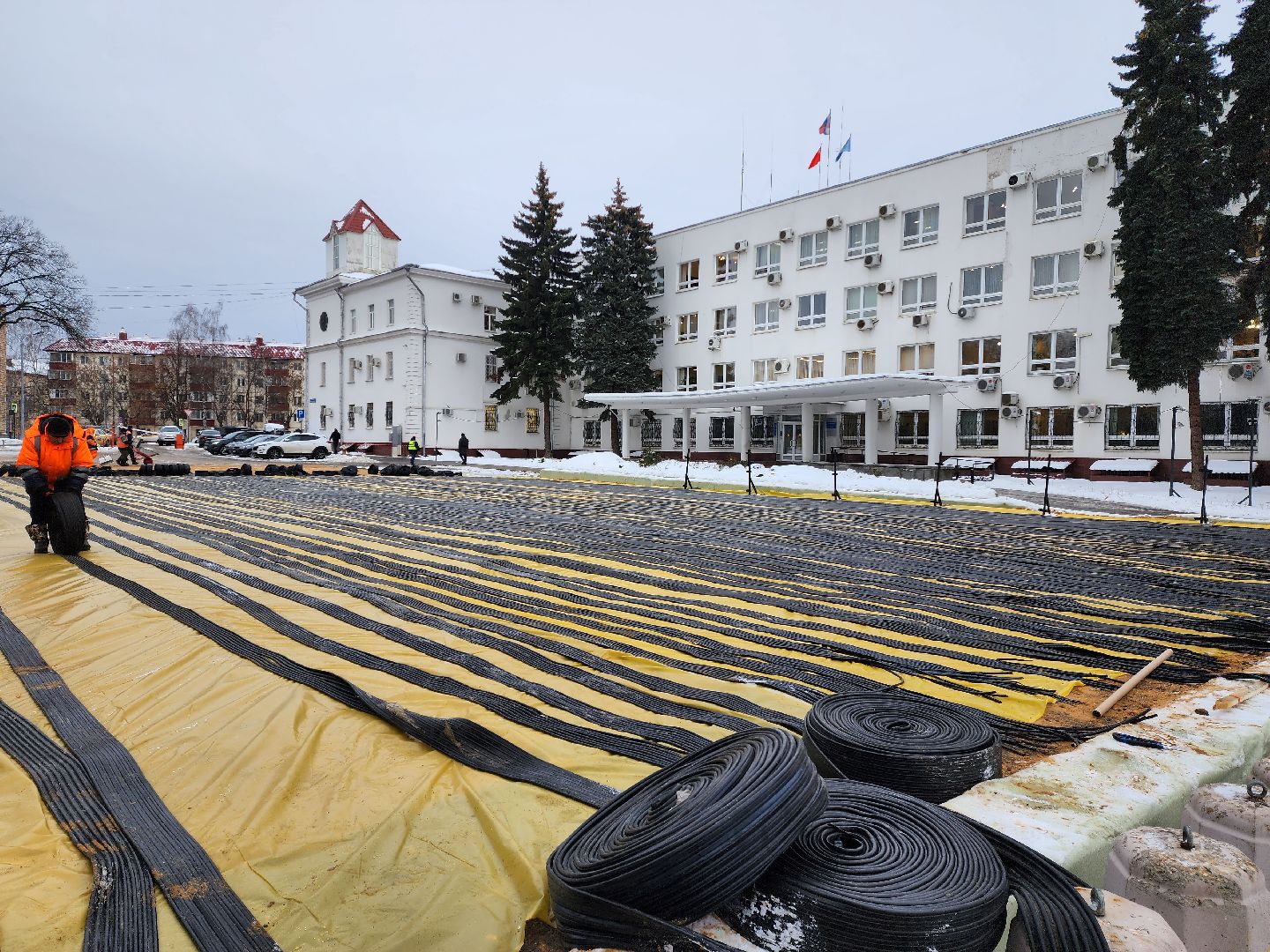 Раменское, благоустройство, каток в центре города,строительство катка,