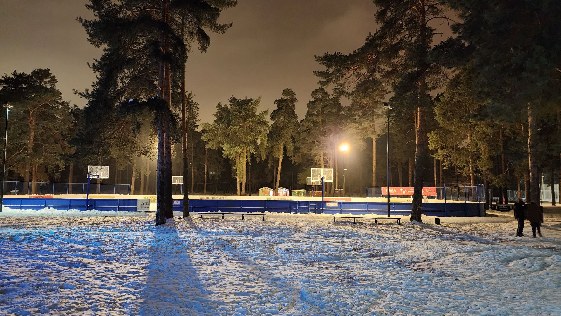 городские катки, заливка катков, кузьминский лесопарк, зима в подмосковье,