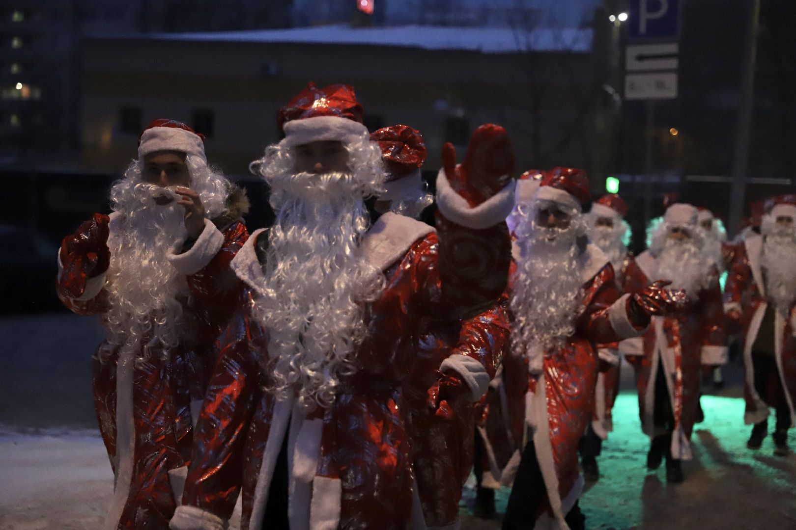 солнечногорск, зима, Дед мороз, Праздник, Снег,