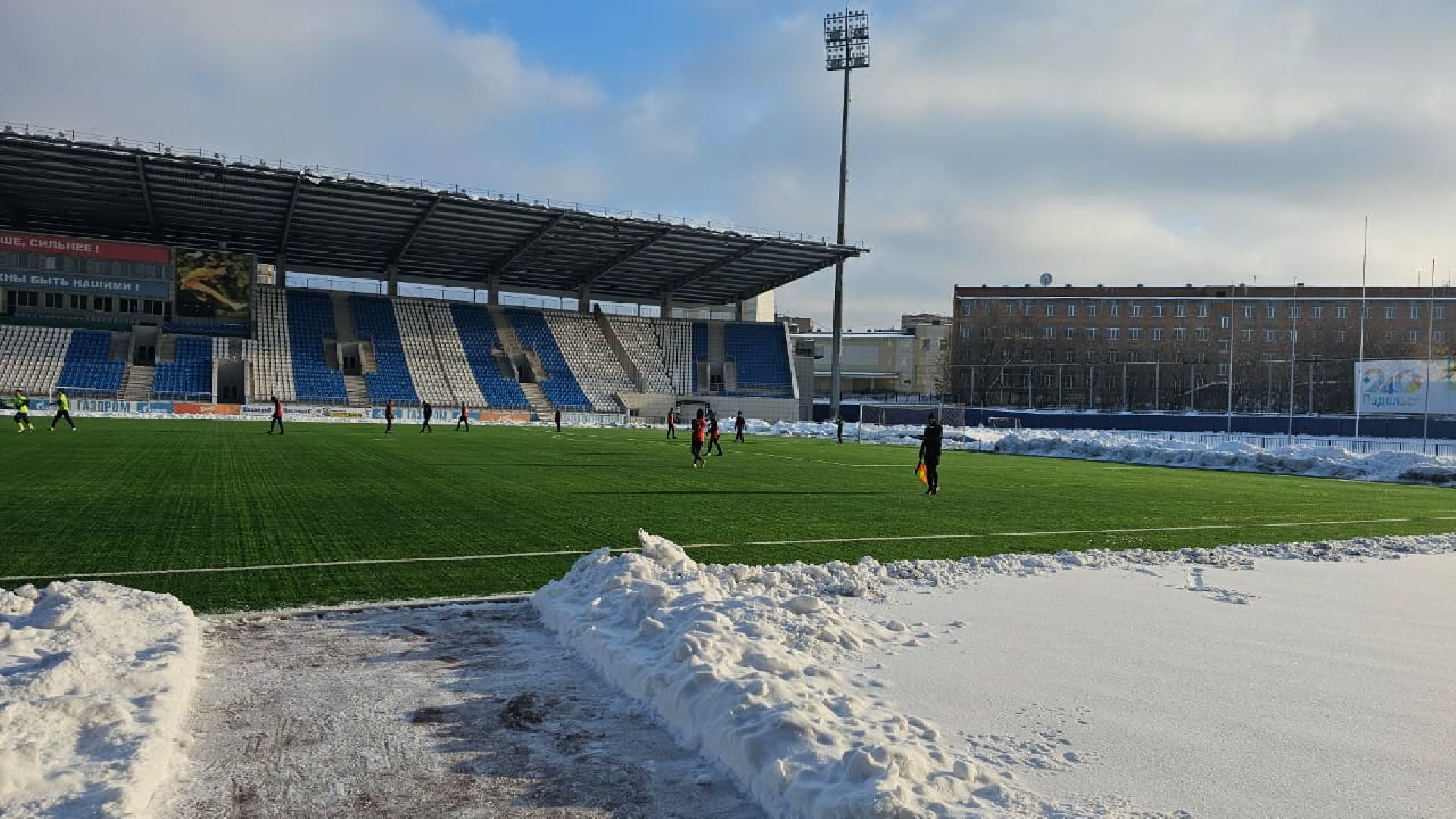Подольск, Футбол, Зимний футбол, Снегопад, Стихия, Спорт,