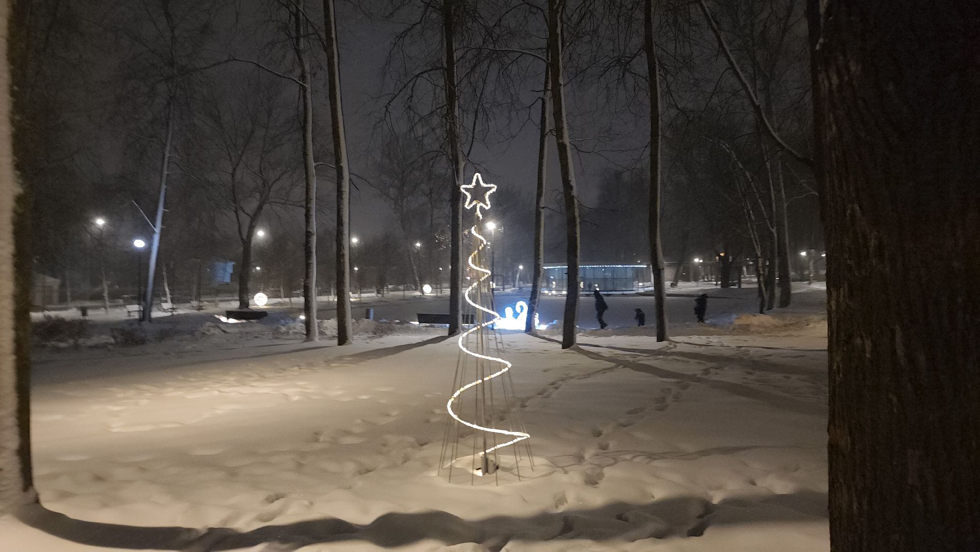 Серпухов, Подмосковье, парк имени олега степанова, иллюминация, зима в подмосковье,