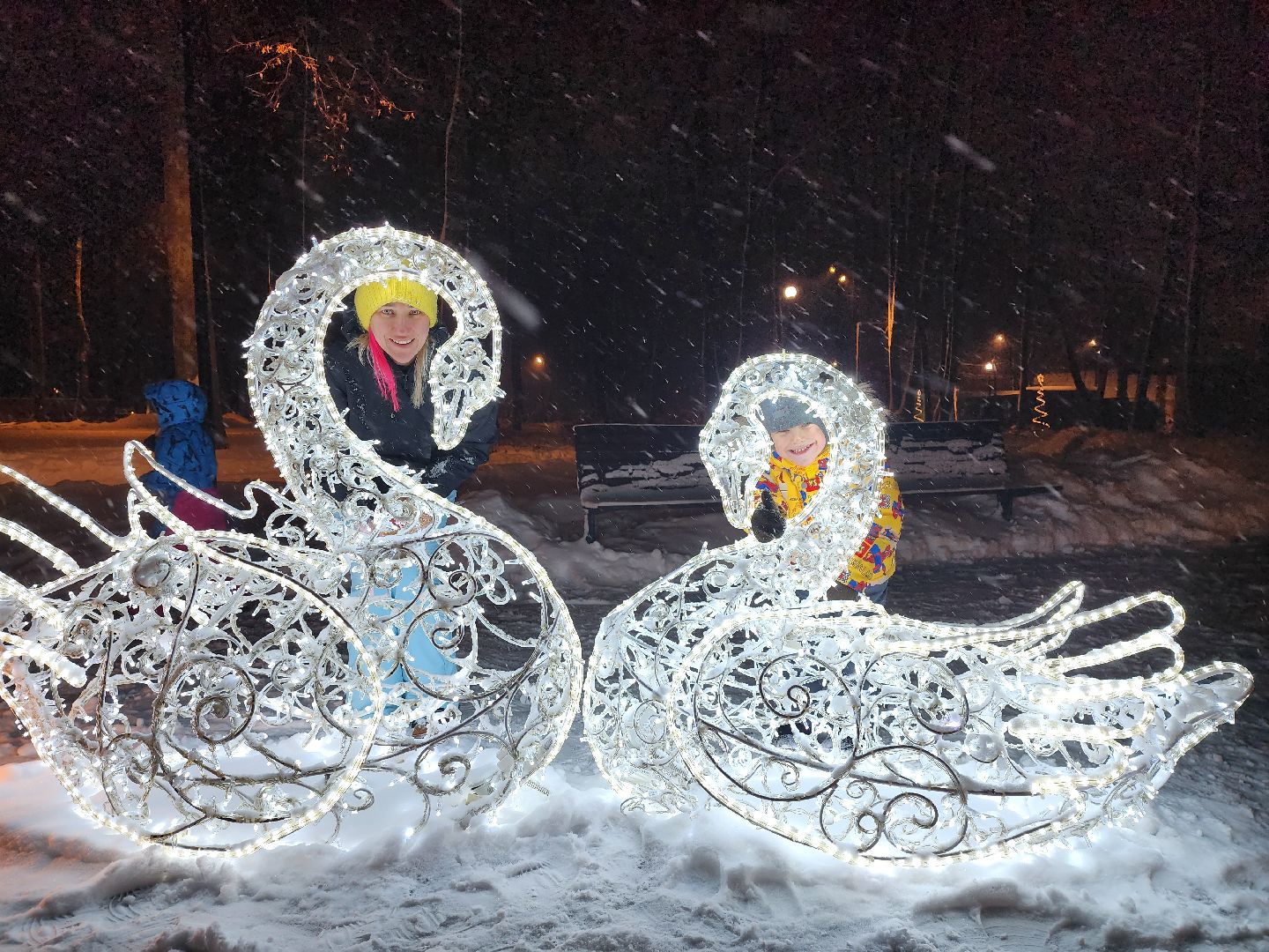 Серпухов, Подмосковье, парк имени олега степанова, иллюминация, зима в подмосковье,