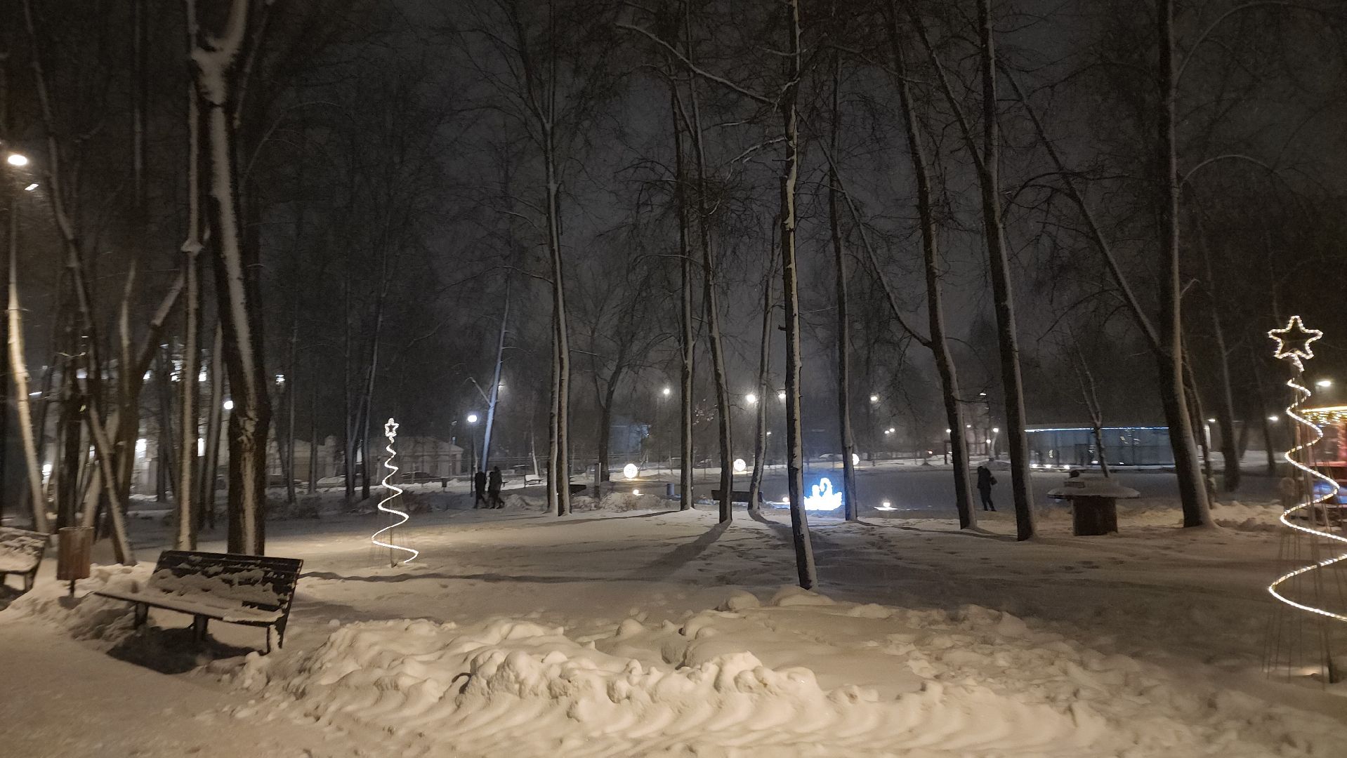 Серпухов, Подмосковье, парк имени олега степанова, иллюминация, зима в подмосковье,