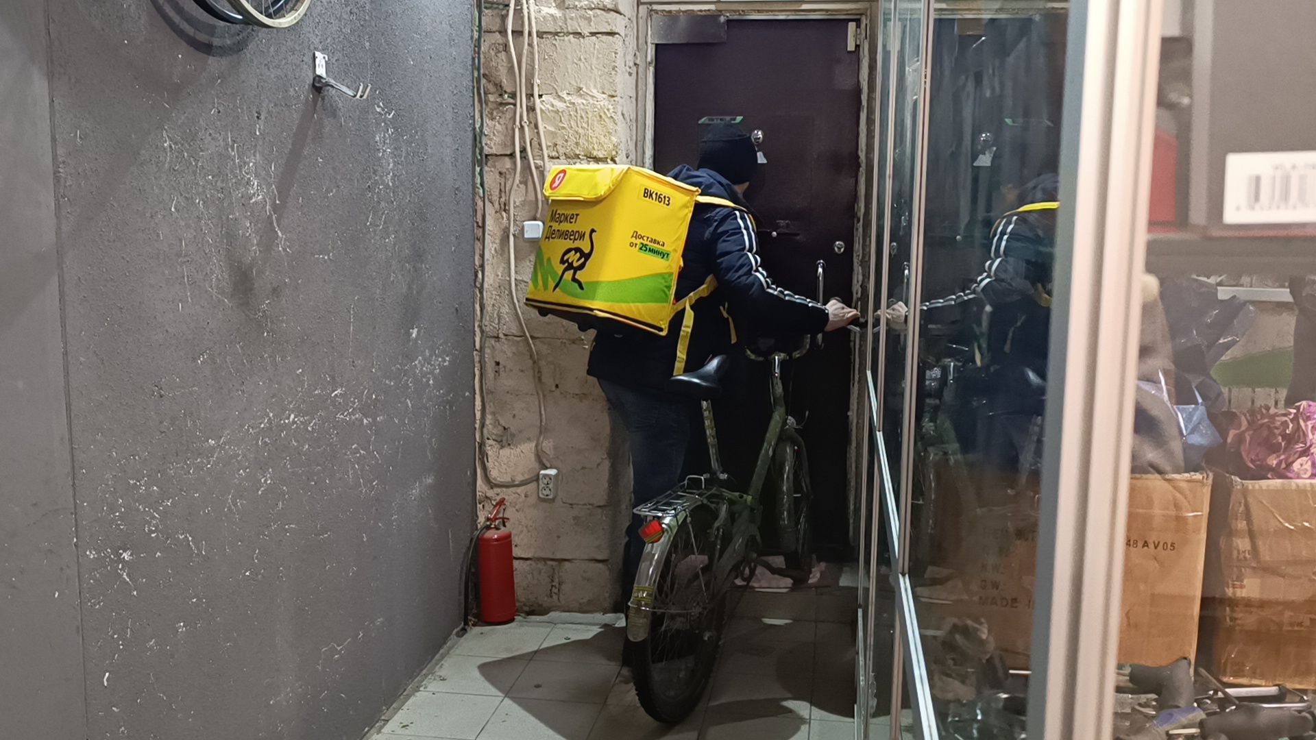 зима, велосипед, лобня,