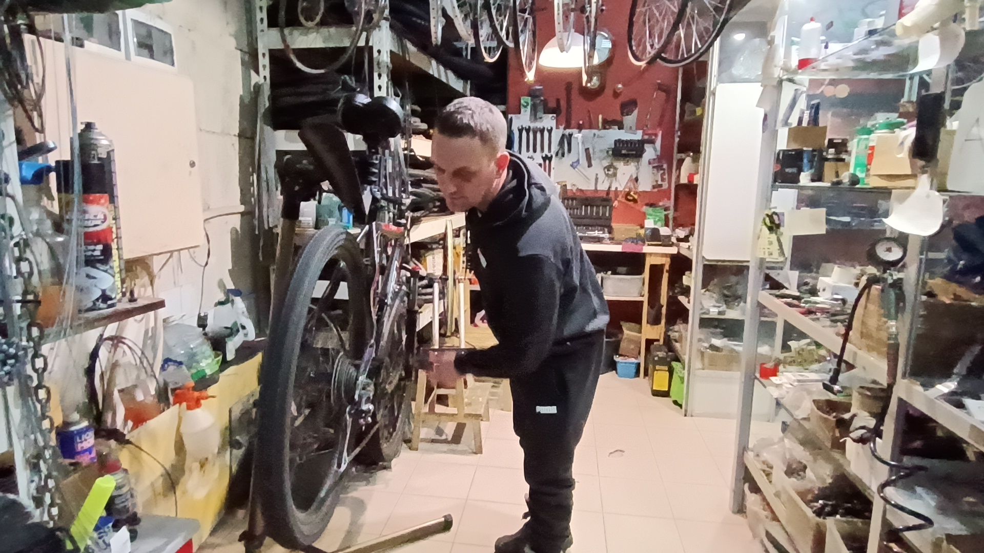 зима, велосипед, лобня,