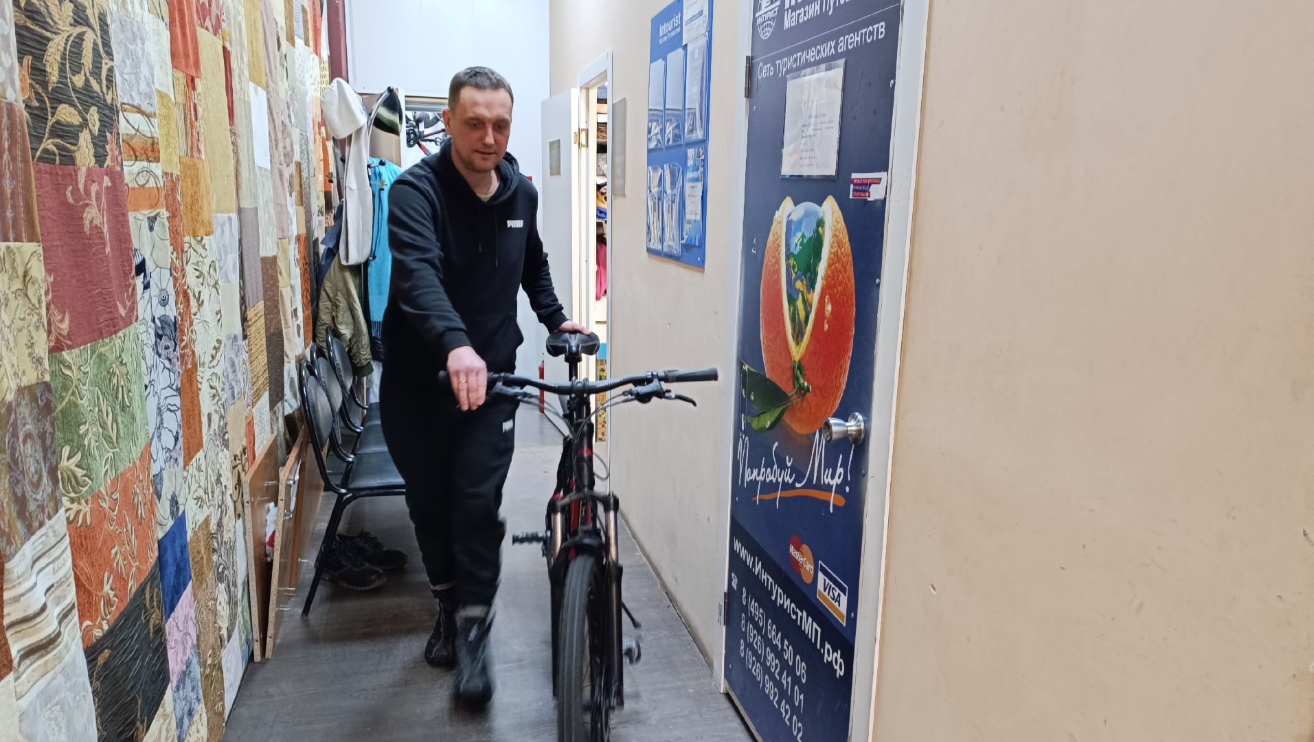 зима, велосипед, лобня,