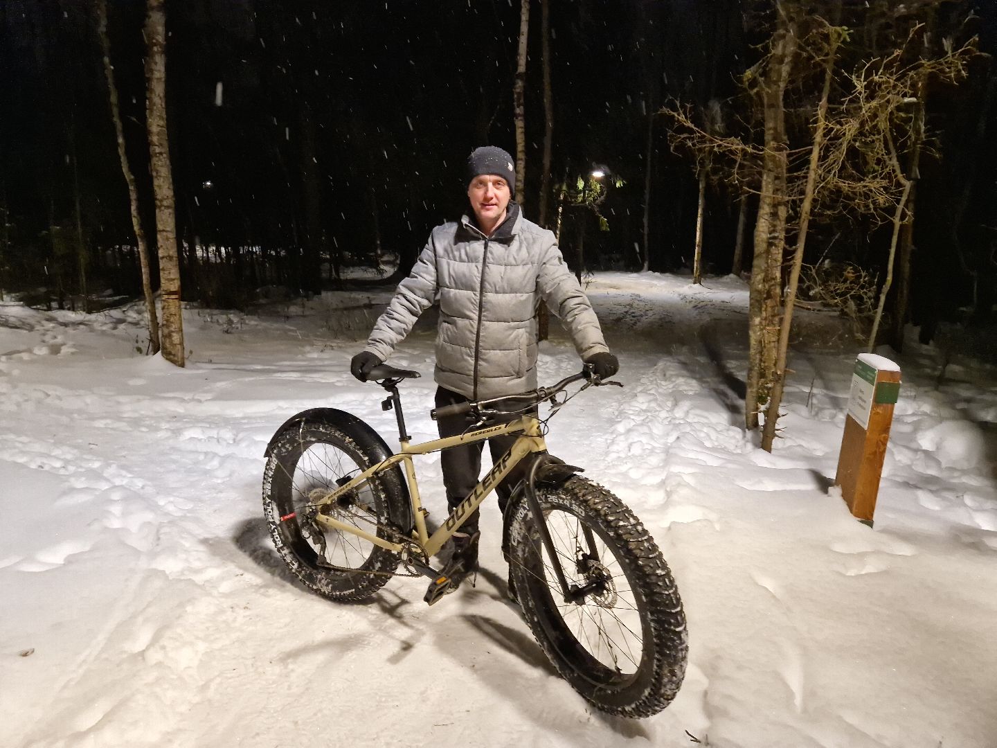 зима, велосипед, лобня,