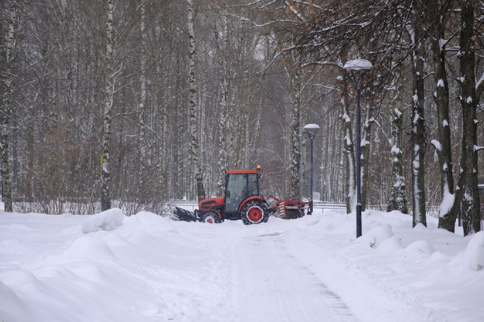 пущино, уборка дворов, снег,